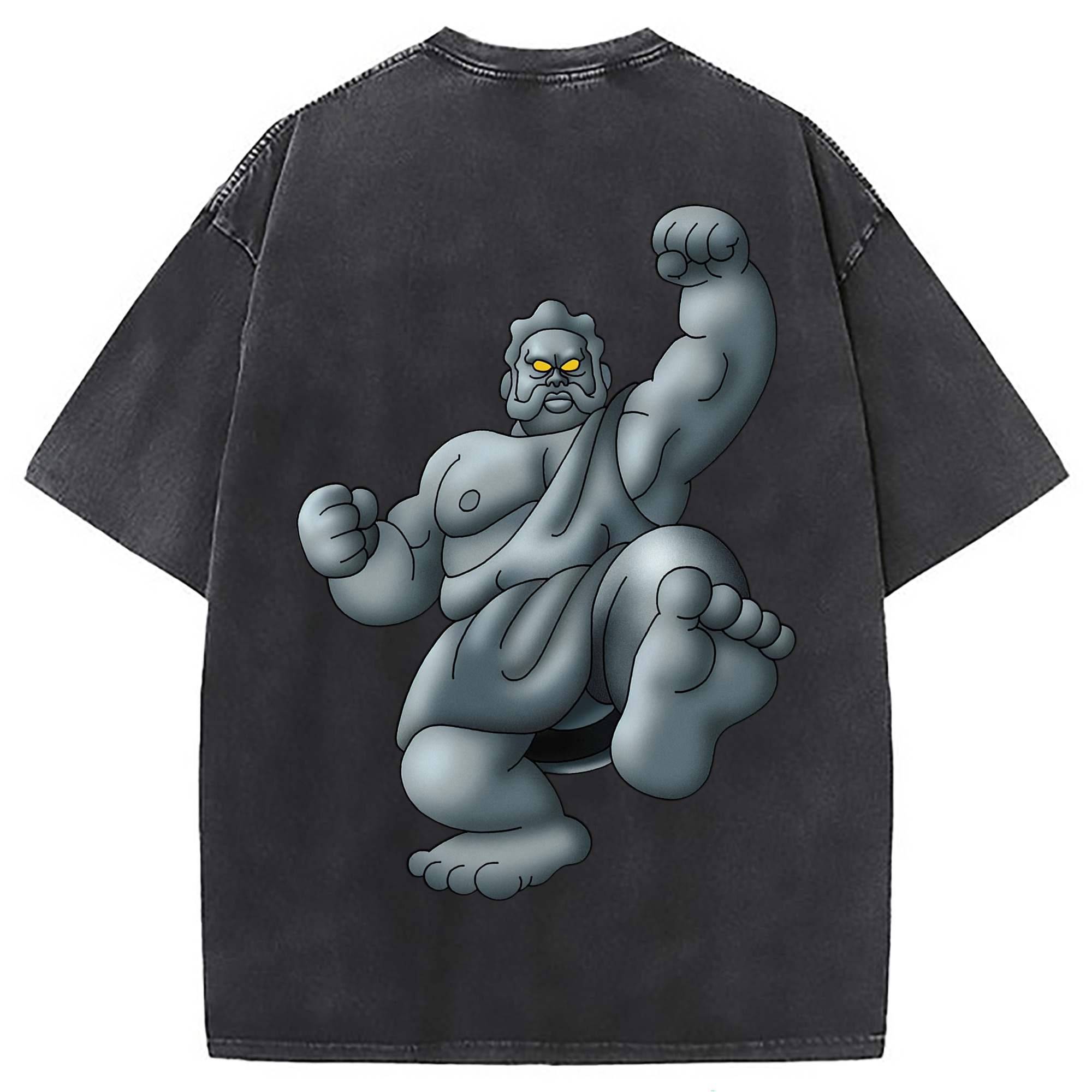 （画像用） ドラゴンクエスト Doragon Kuesuto Dragon Quest 綿100% ヴィンテージ風 半袖Tシャツ（背面プリント）