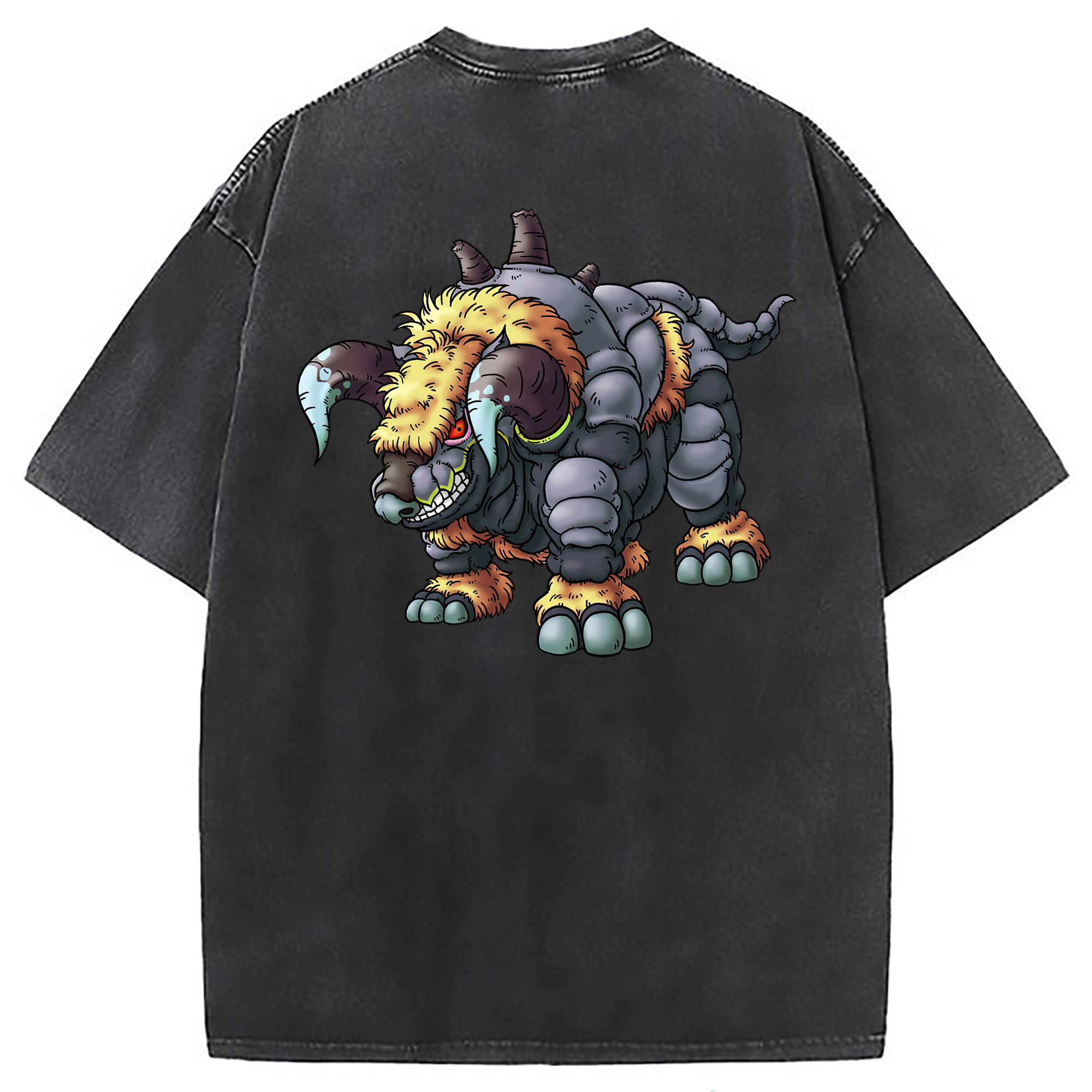 （画像用） ドラゴンクエスト Doragon Kuesuto Dragon Quest 綿100% ヴィンテージ風 半袖Tシャツ（背面プリント）