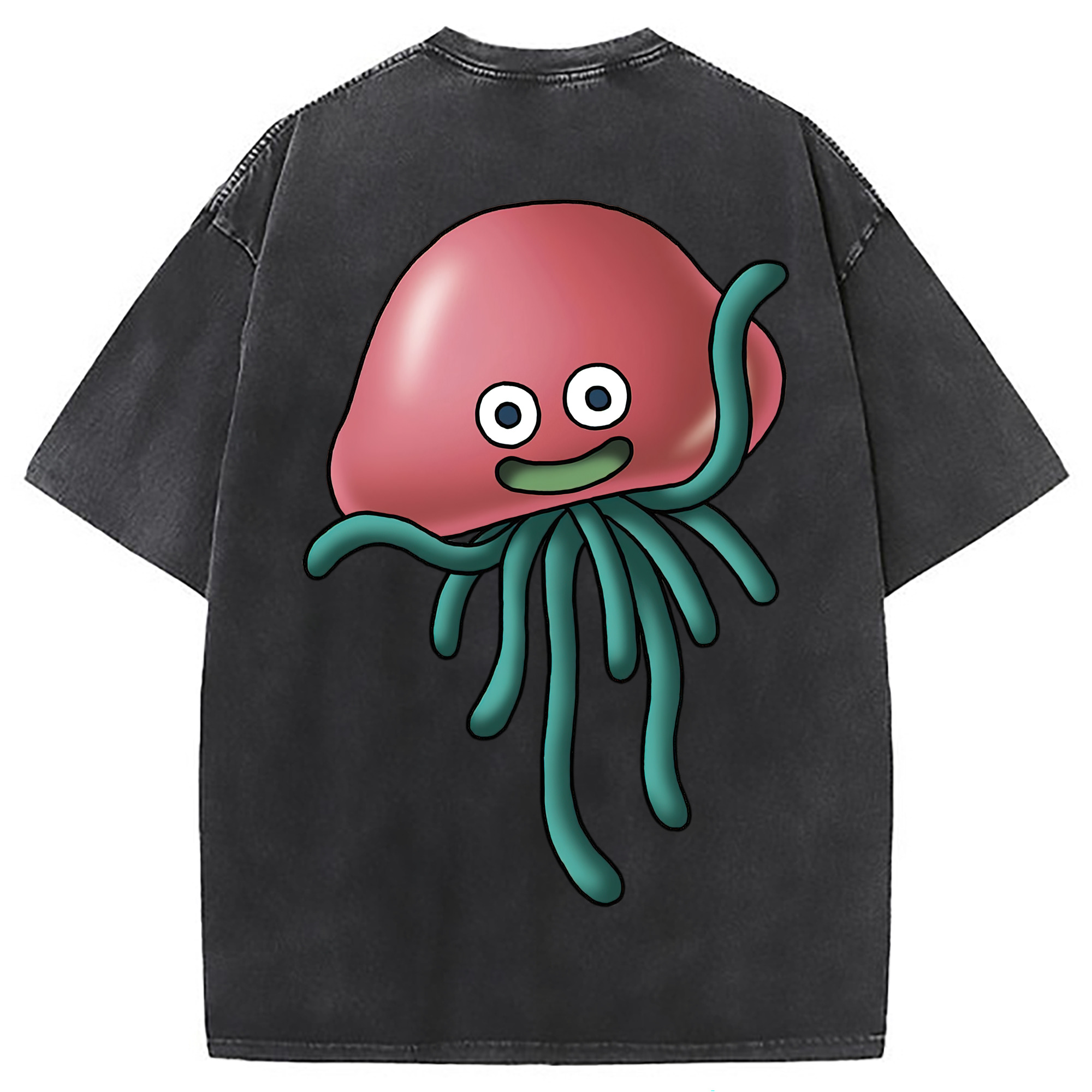 （画像用） ドラゴンクエスト Doragon Kuesuto Dragon Quest 綿100% ヴィンテージ風 半袖Tシャツ（背面プリント）