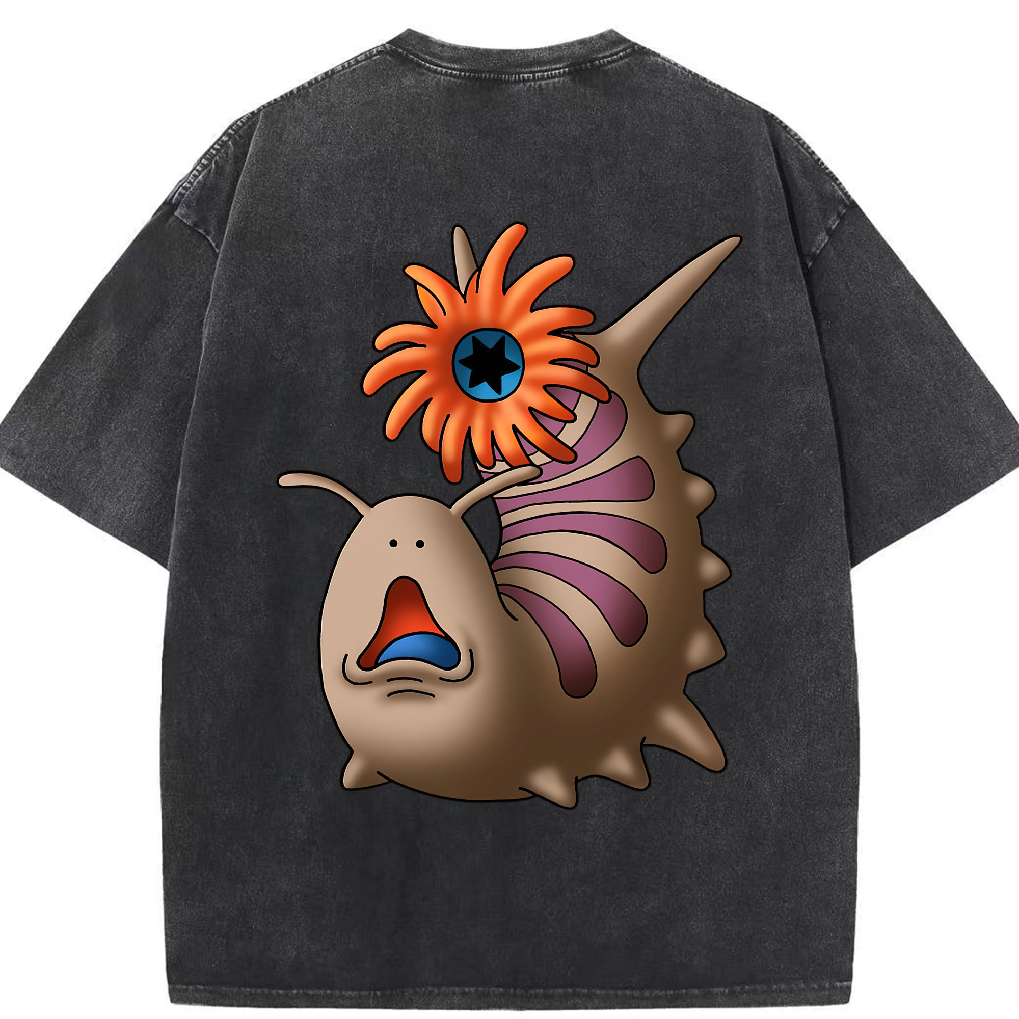 （画像用） ドラゴンクエスト Doragon Kuesuto Dragon Quest 綿100% ヴィンテージ風 半袖Tシャツ（背面プリント）