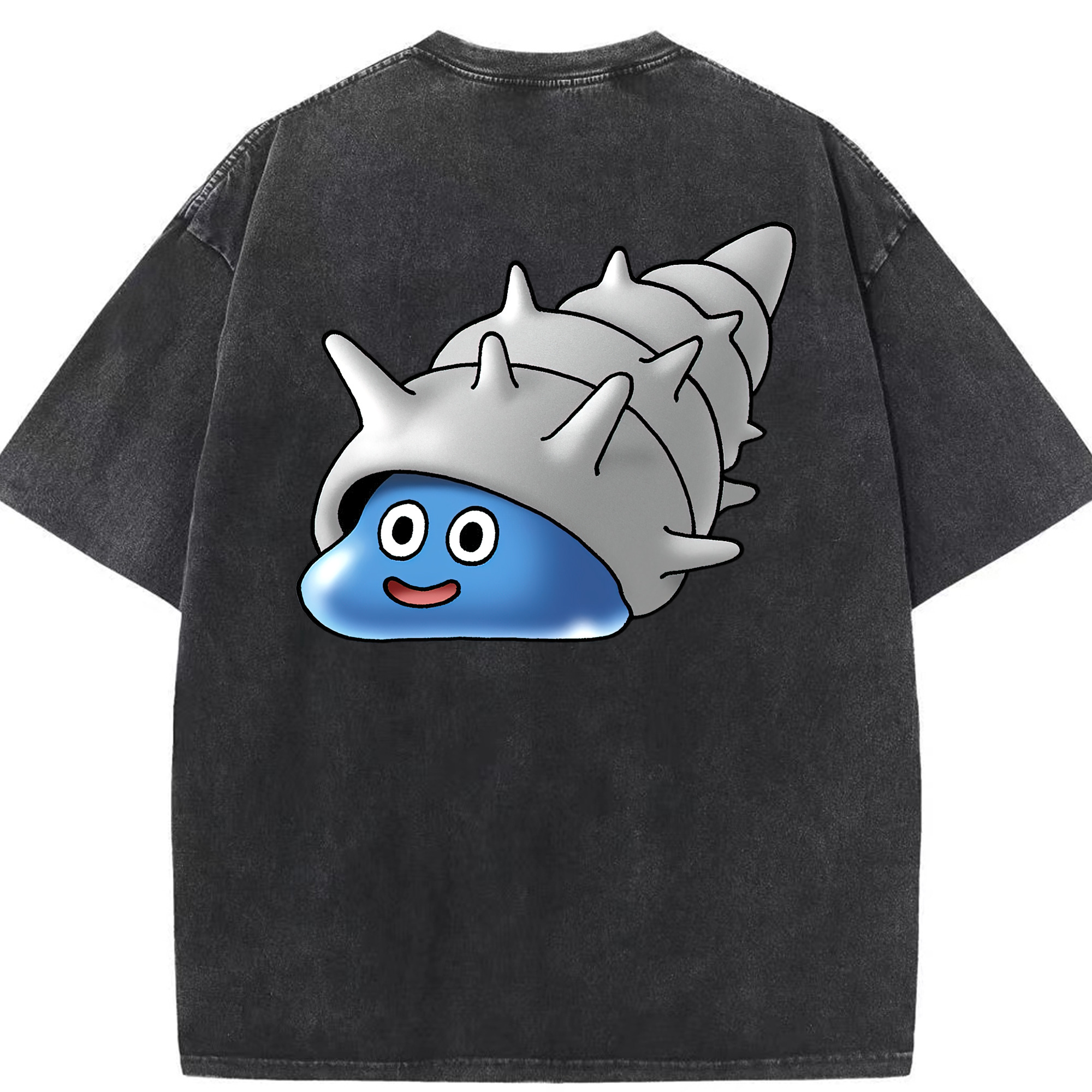 （画像用） ドラゴンクエスト Doragon Kuesuto Dragon Quest 綿100% ヴィンテージ風 半袖Tシャツ（背面プリント）
