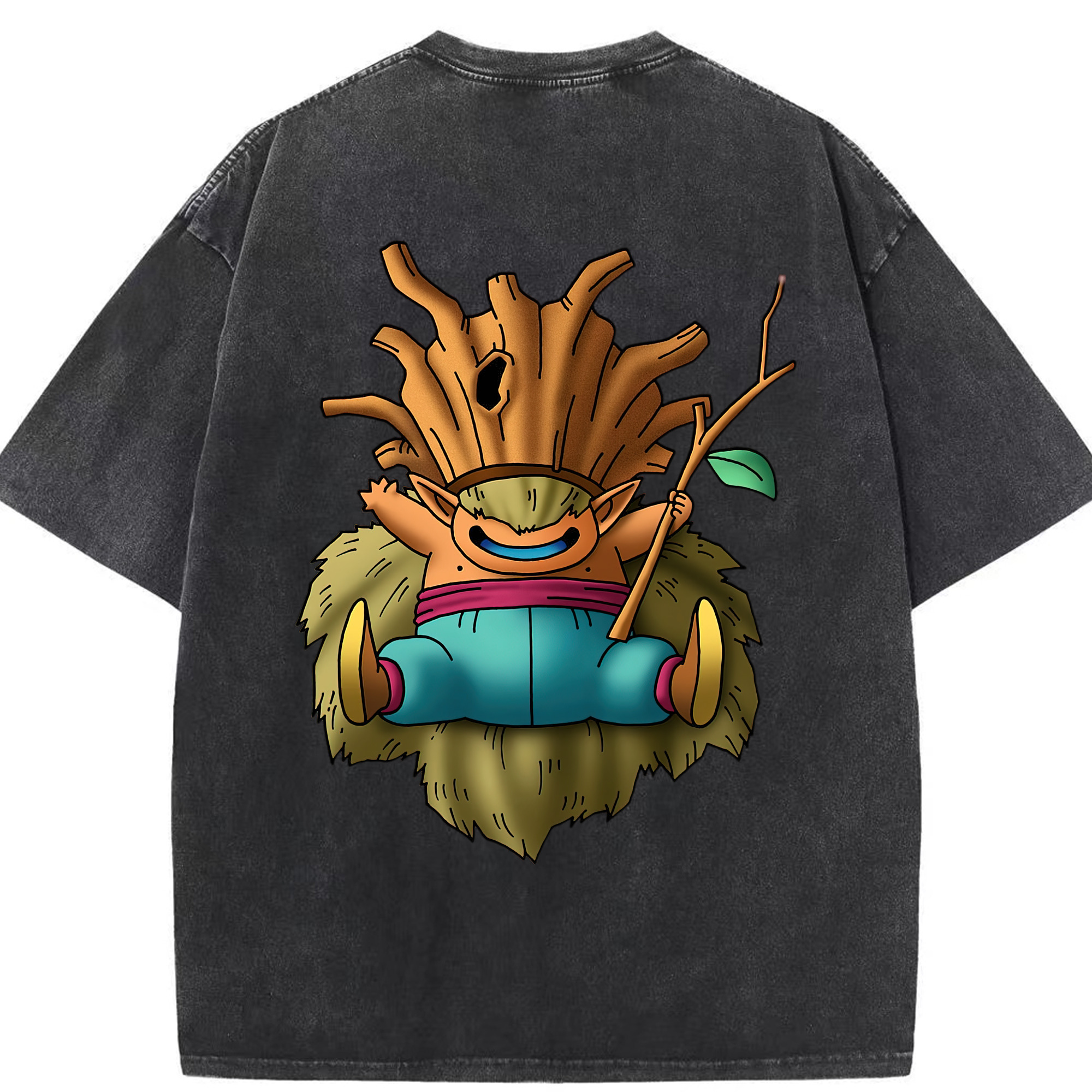 （画像用） ドラゴンクエスト Doragon Kuesuto Dragon Quest 綿100% ヴィンテージ風 半袖Tシャツ（背面プリント）
