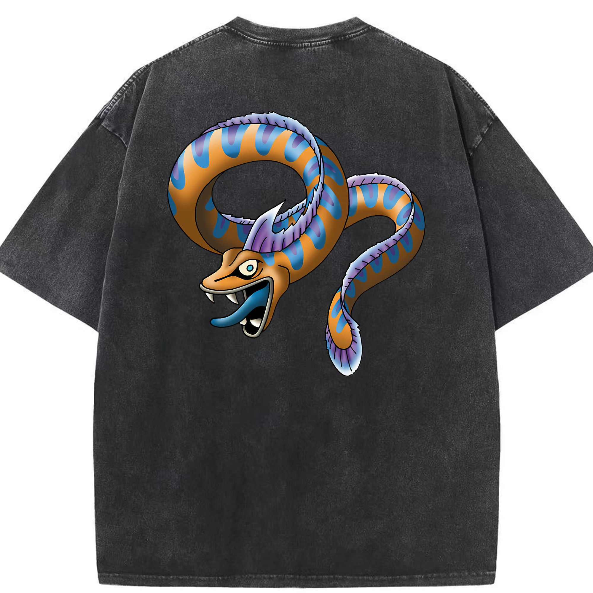 （画像用） ドラゴンクエスト Doragon Kuesuto Dragon Quest 綿100% ヴィンテージ風 半袖Tシャツ（背面プリント）