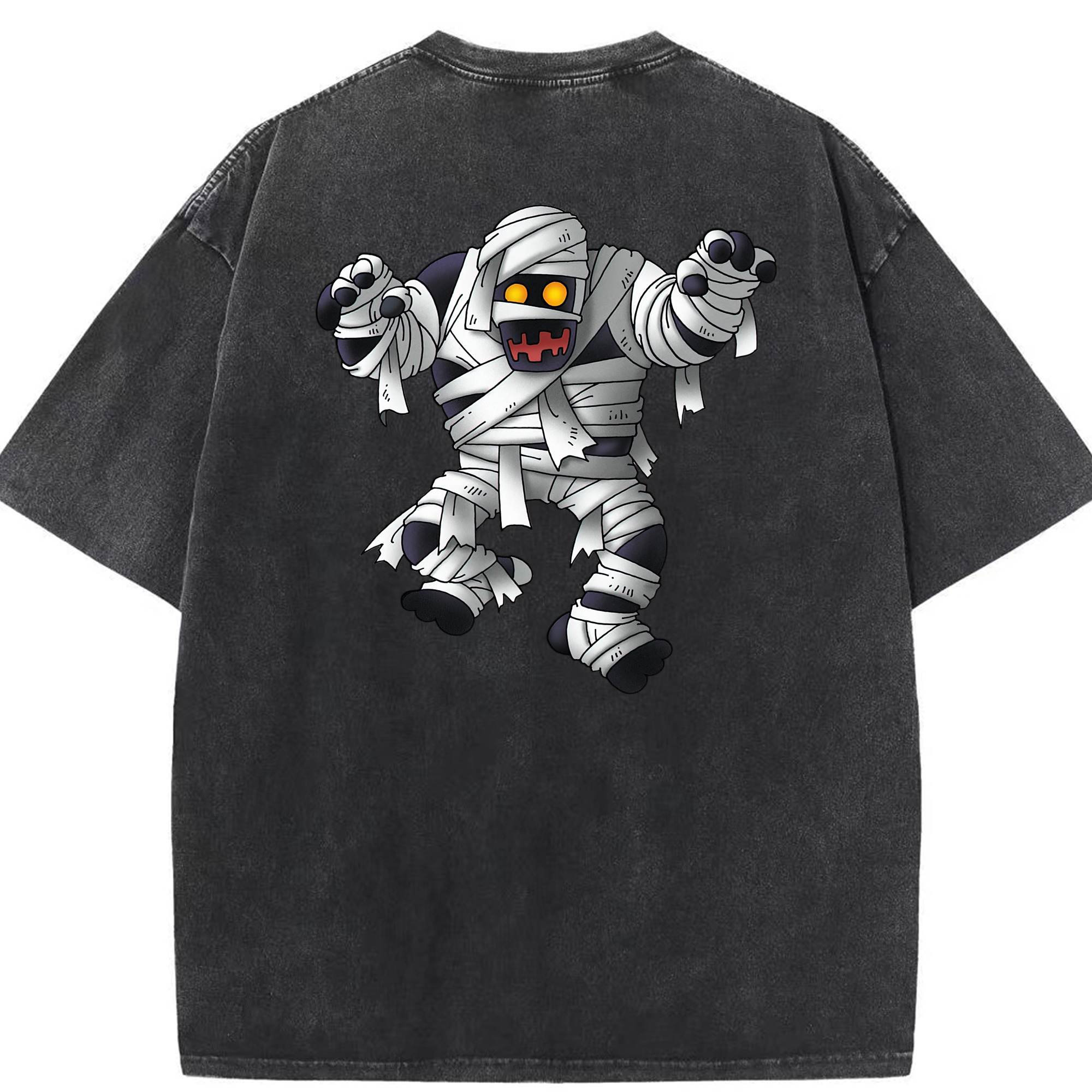 （画像用） ドラゴンクエスト Doragon Kuesuto Dragon Quest 綿100% ヴィンテージ風 半袖Tシャツ（背面プリント）