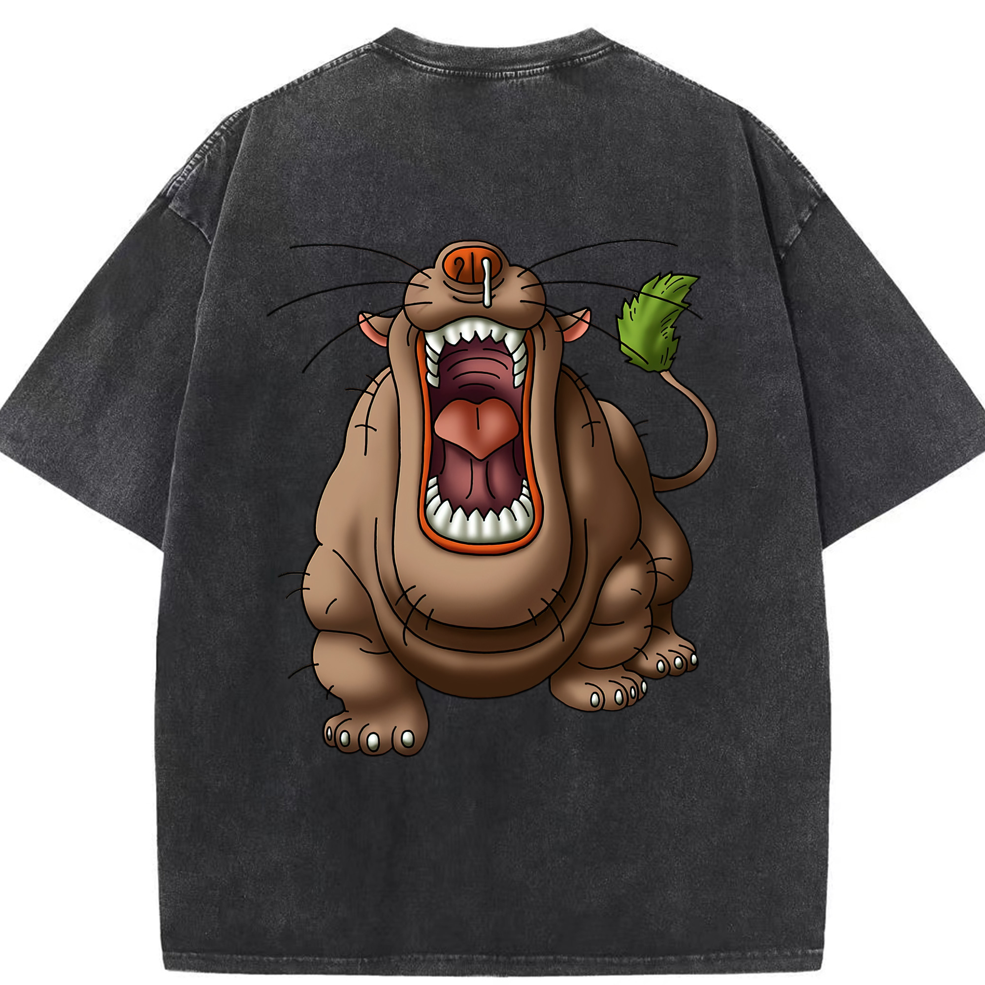 （画像用） ドラゴンクエスト Doragon Kuesuto Dragon Quest 綿100% ヴィンテージ風 半袖Tシャツ（背面プリント）