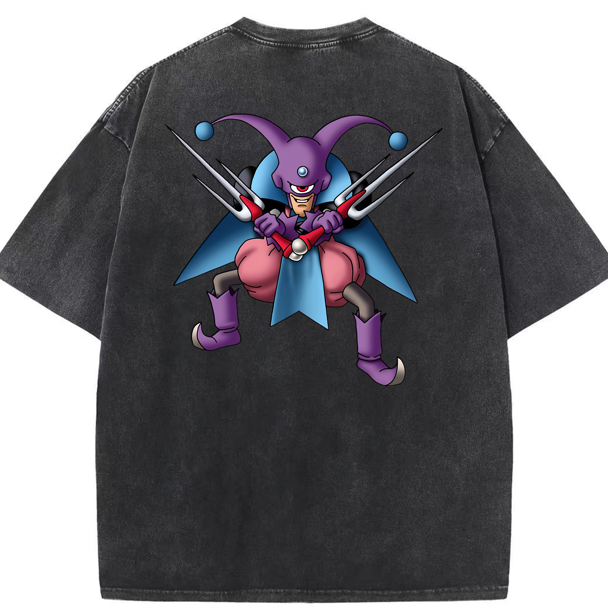 （画像用） ドラゴンクエスト Doragon Kuesuto Dragon Quest 綿100% ヴィンテージ風 半袖Tシャツ（背面プリント）