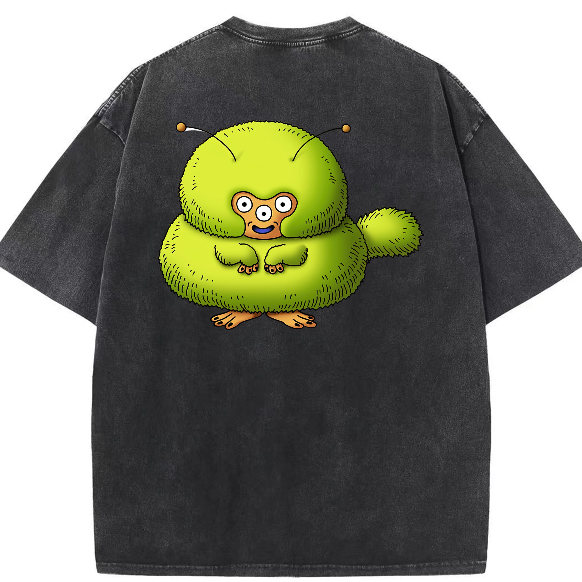 （画像用） ドラゴンクエスト Doragon Kuesuto Dragon Quest 綿100% ヴィンテージ風 半袖Tシャツ（背面プリント）