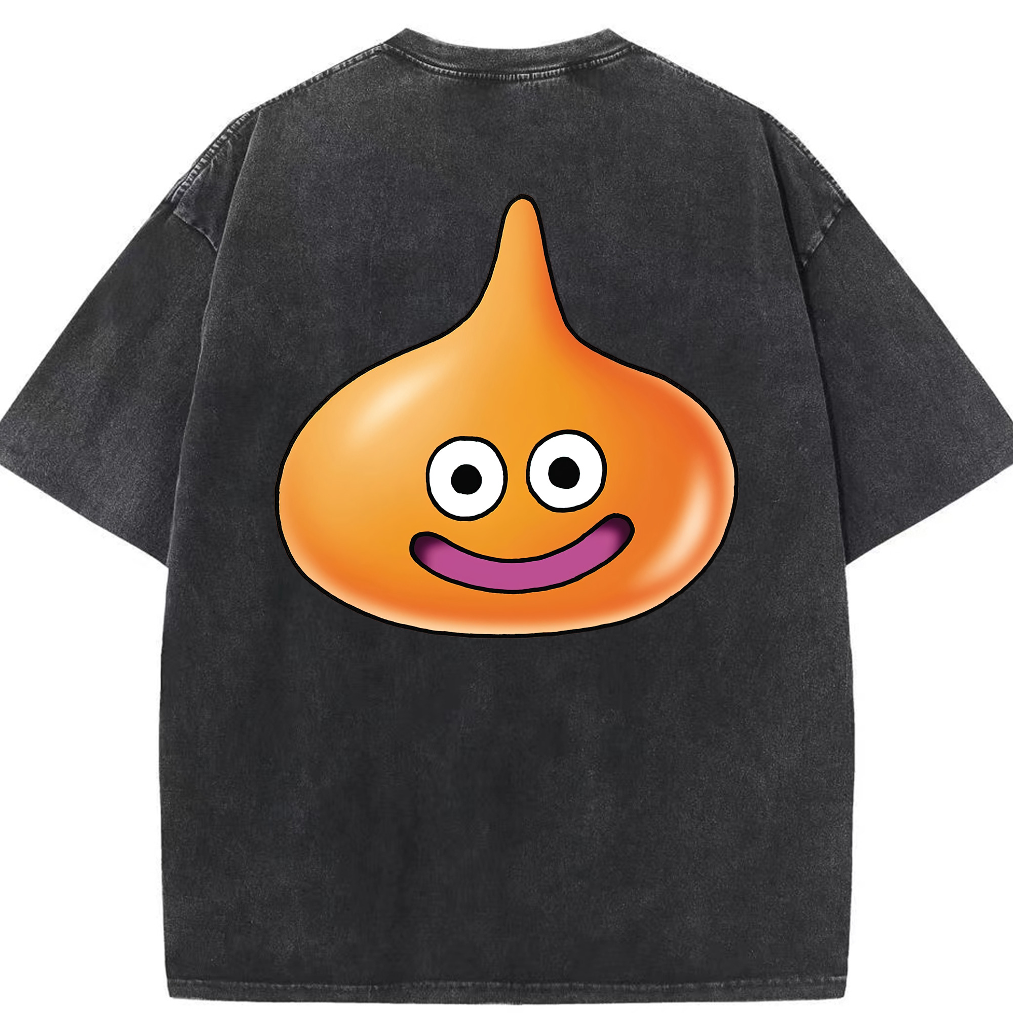 （画像用） ドラゴンクエスト Doragon Kuesuto Dragon Quest 綿100% ヴィンテージ風 半袖Tシャツ（背面プリント）