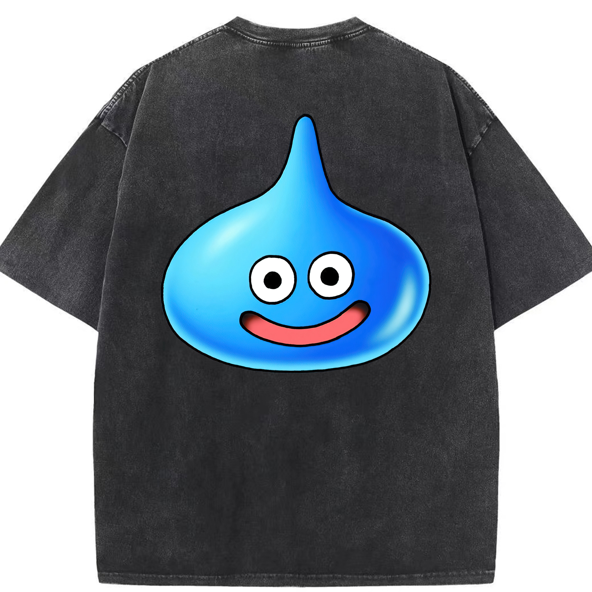（画像用） ドラゴンクエスト Doragon Kuesuto Dragon Quest 綿100% ヴィンテージ風 半袖Tシャツ（背面プリント）