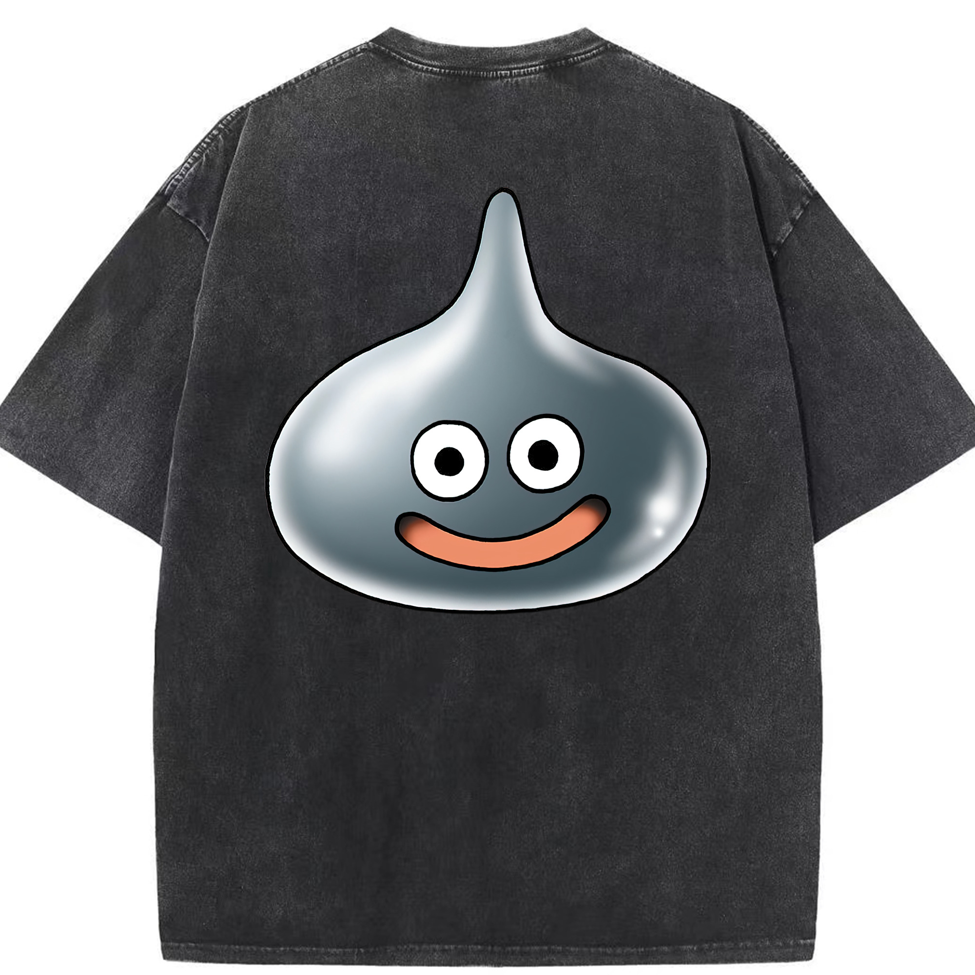 （画像用） ドラゴンクエスト Doragon Kuesuto Dragon Quest 綿100% ヴィンテージ風 半袖Tシャツ（背面プリント）