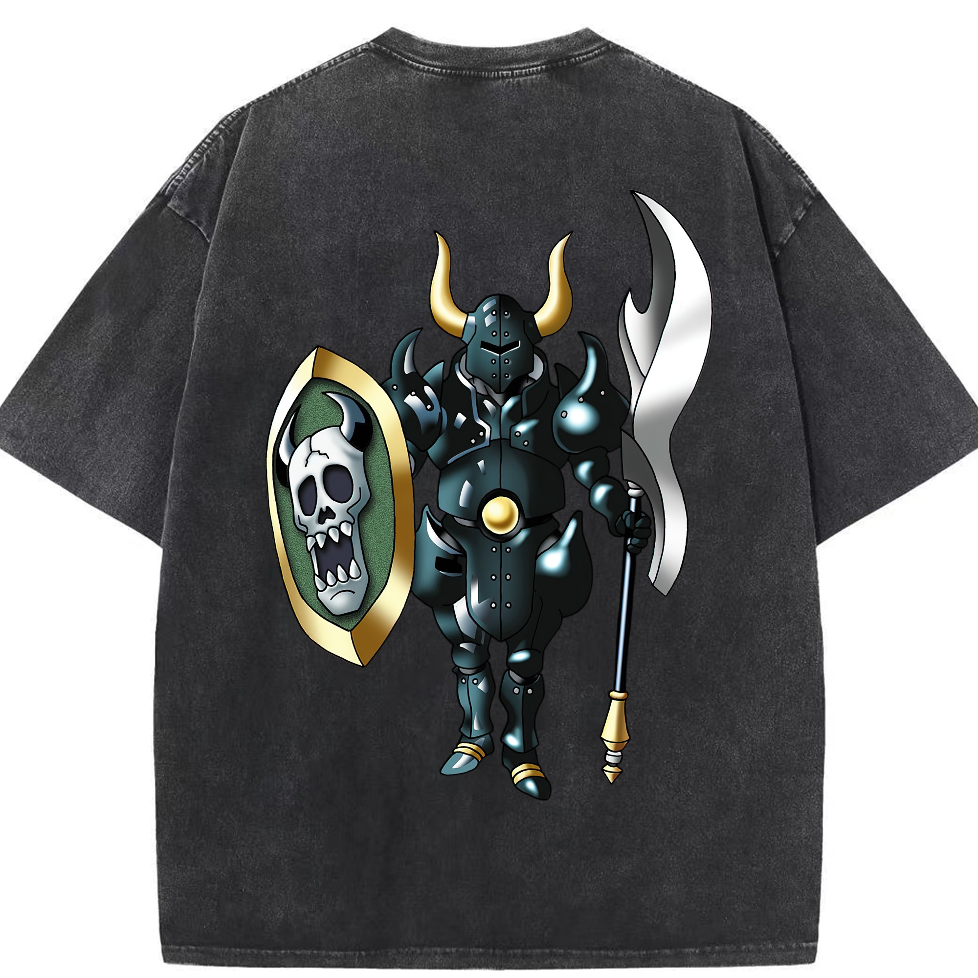 （画像用） ドラゴンクエスト Doragon Kuesuto Dragon Quest 綿100% ヴィンテージ風 半袖Tシャツ（背面プリント）