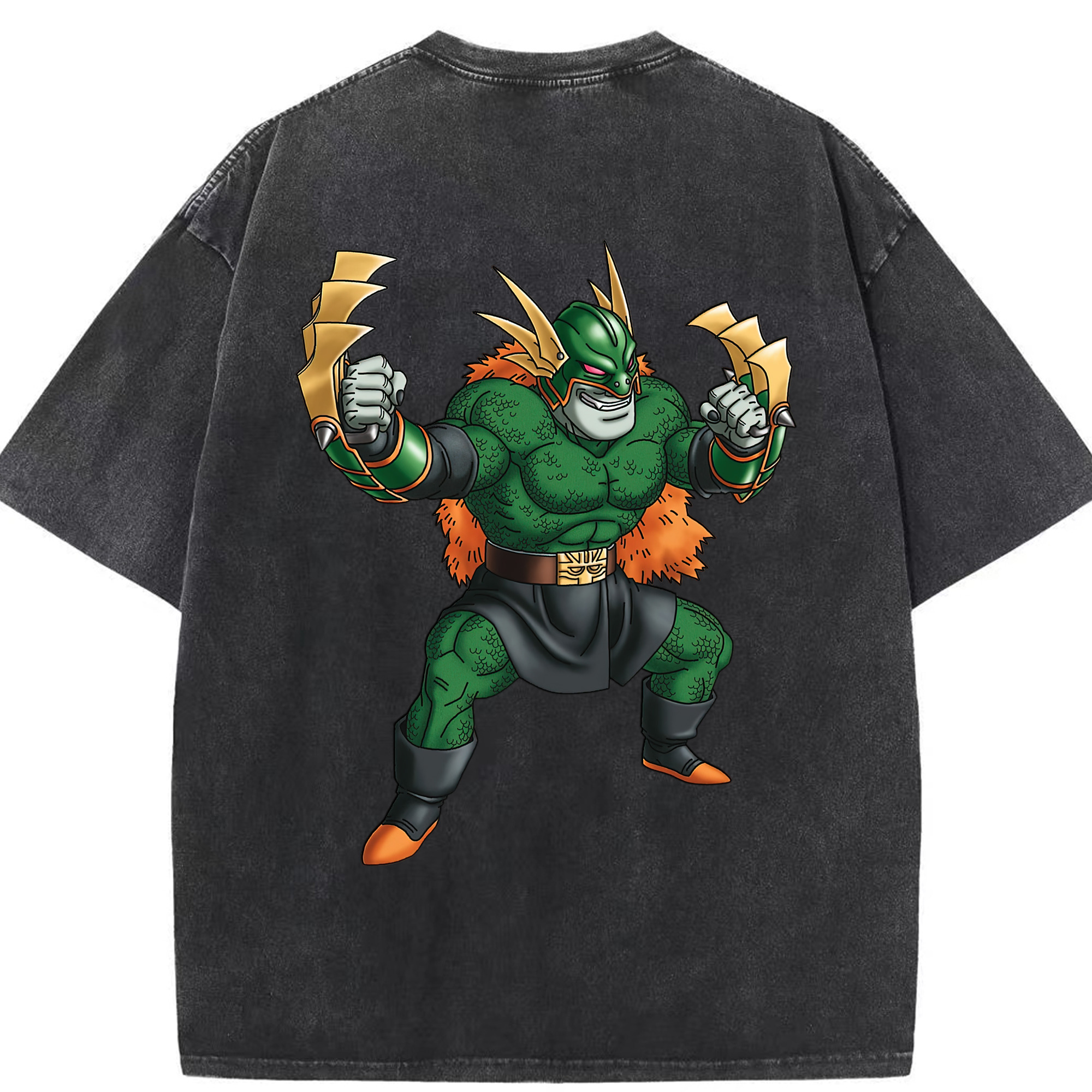 （画像用） ドラゴンクエスト Doragon Kuesuto Dragon Quest 綿100% ヴィンテージ風 半袖Tシャツ（背面プリント）