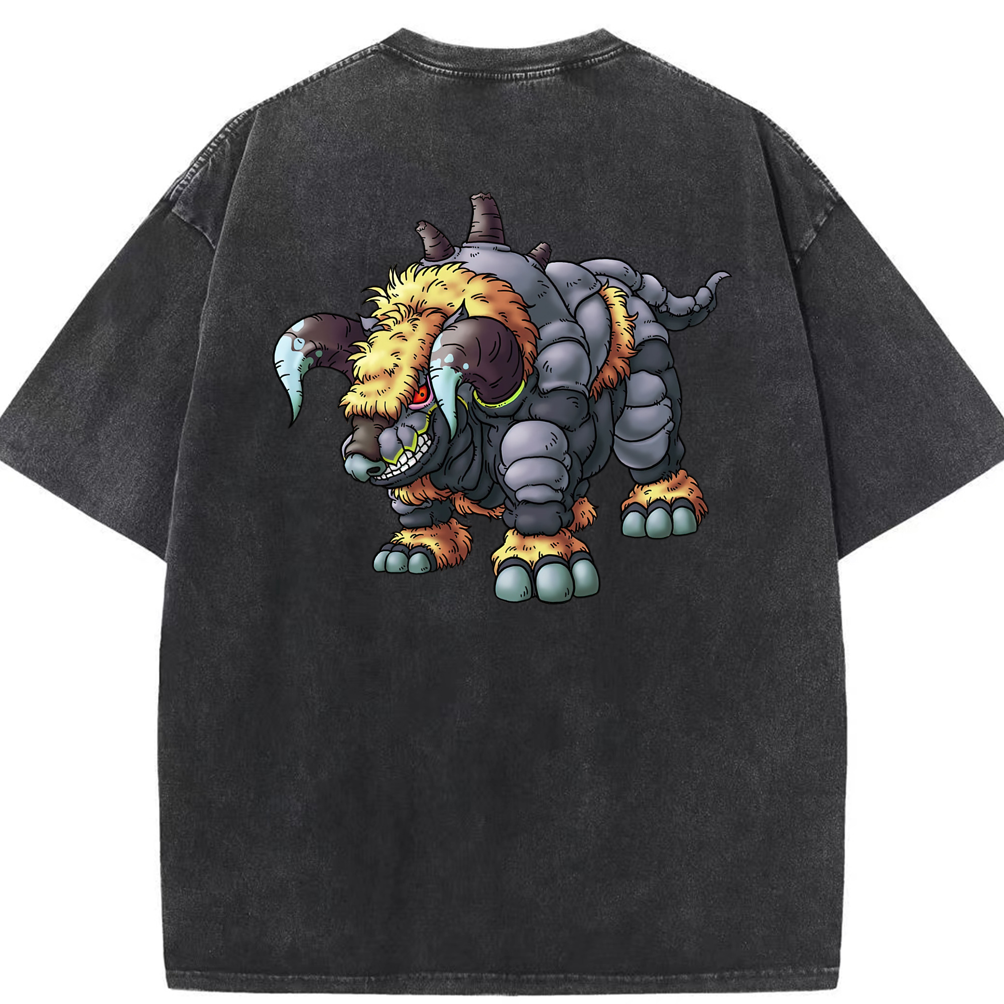 （画像用） ドラゴンクエスト Doragon Kuesuto Dragon Quest 綿100% ヴィンテージ風 半袖Tシャツ（背面プリント）