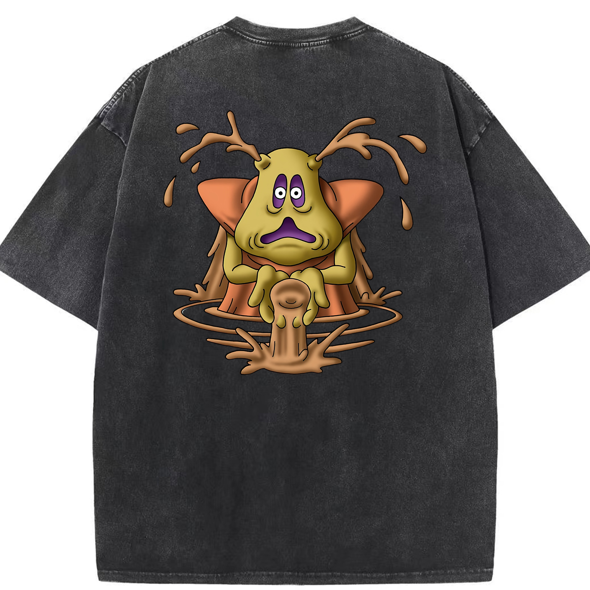 （画像用） ドラゴンクエスト Doragon Kuesuto Dragon Quest 綿100% ヴィンテージ風 半袖Tシャツ（背面プリント）