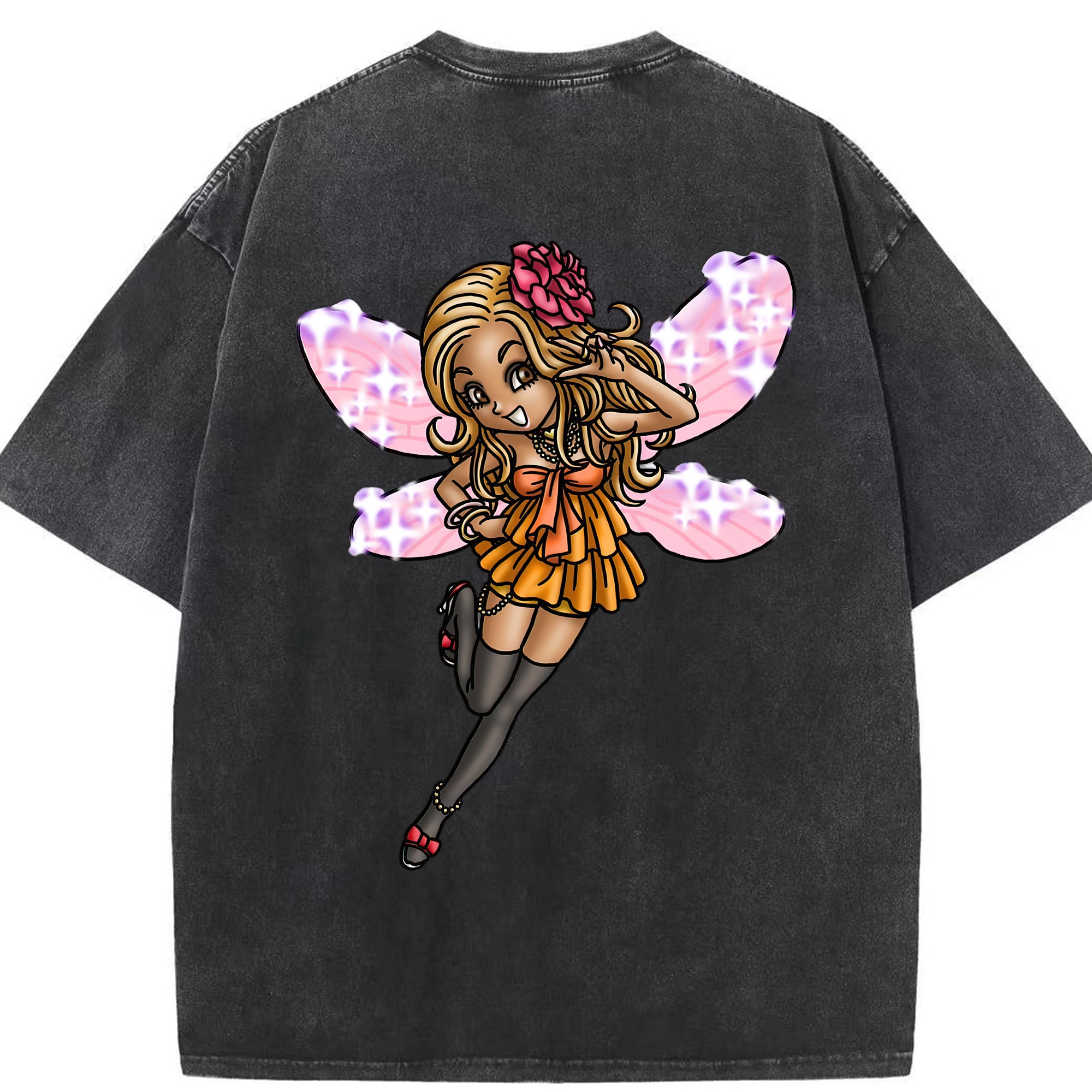 （画像用） ドラゴンクエスト Doragon Kuesuto Dragon Quest 綿100% ヴィンテージ風 半袖Tシャツ（背面プリント）