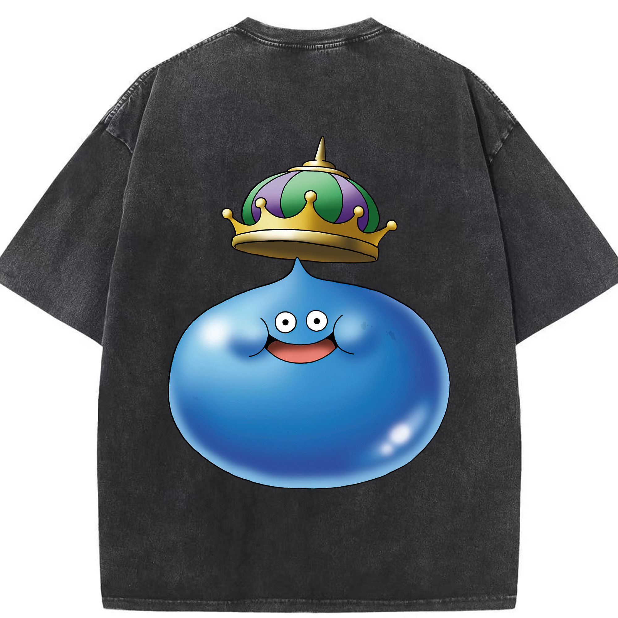 （画像用） ドラゴンクエスト Doragon Kuesuto Dragon Quest 綿100% ヴィンテージ風 半袖Tシャツ（背面プリント）