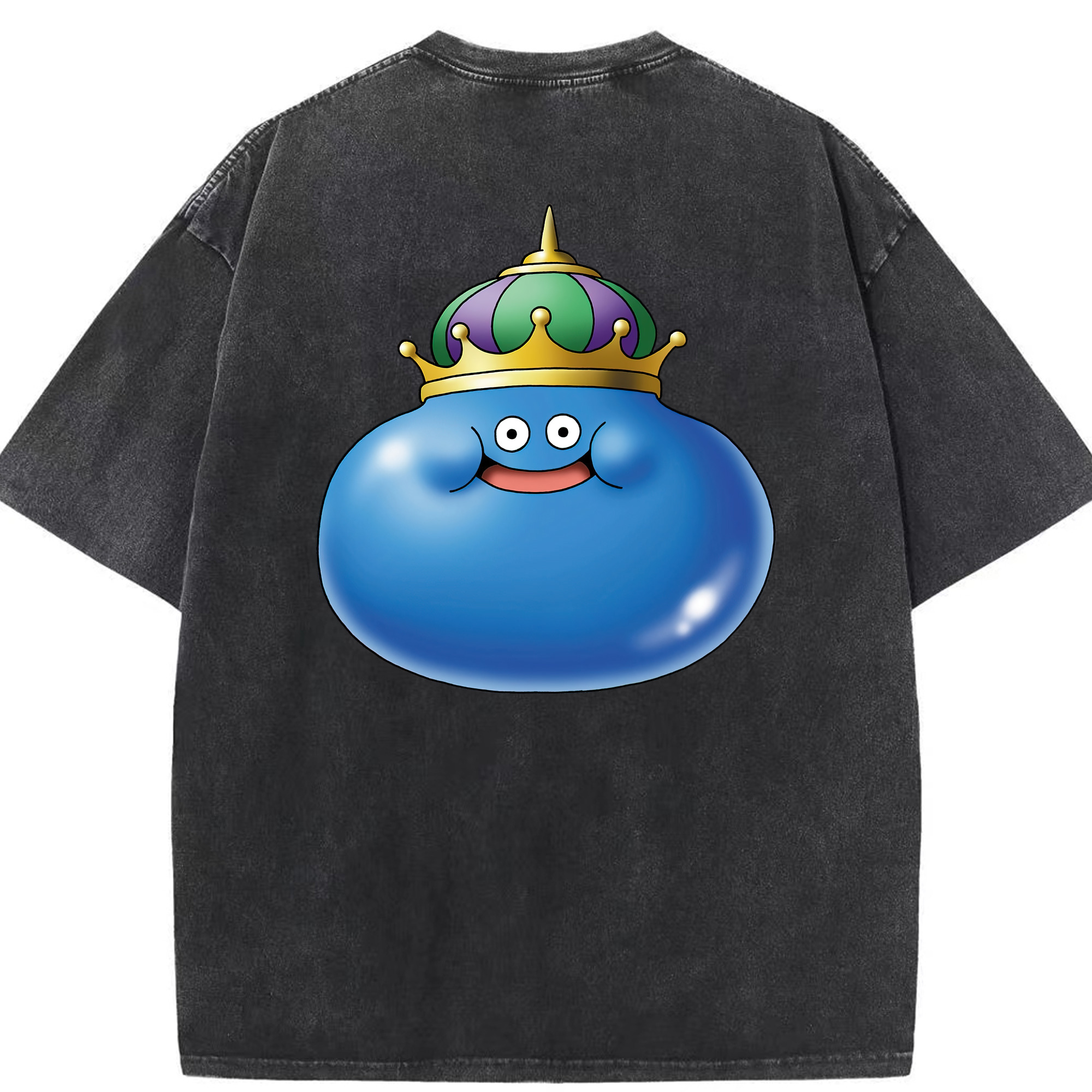 （画像用） ドラゴンクエスト Doragon Kuesuto Dragon Quest 綿100% ヴィンテージ風 半袖Tシャツ（背面プリント）