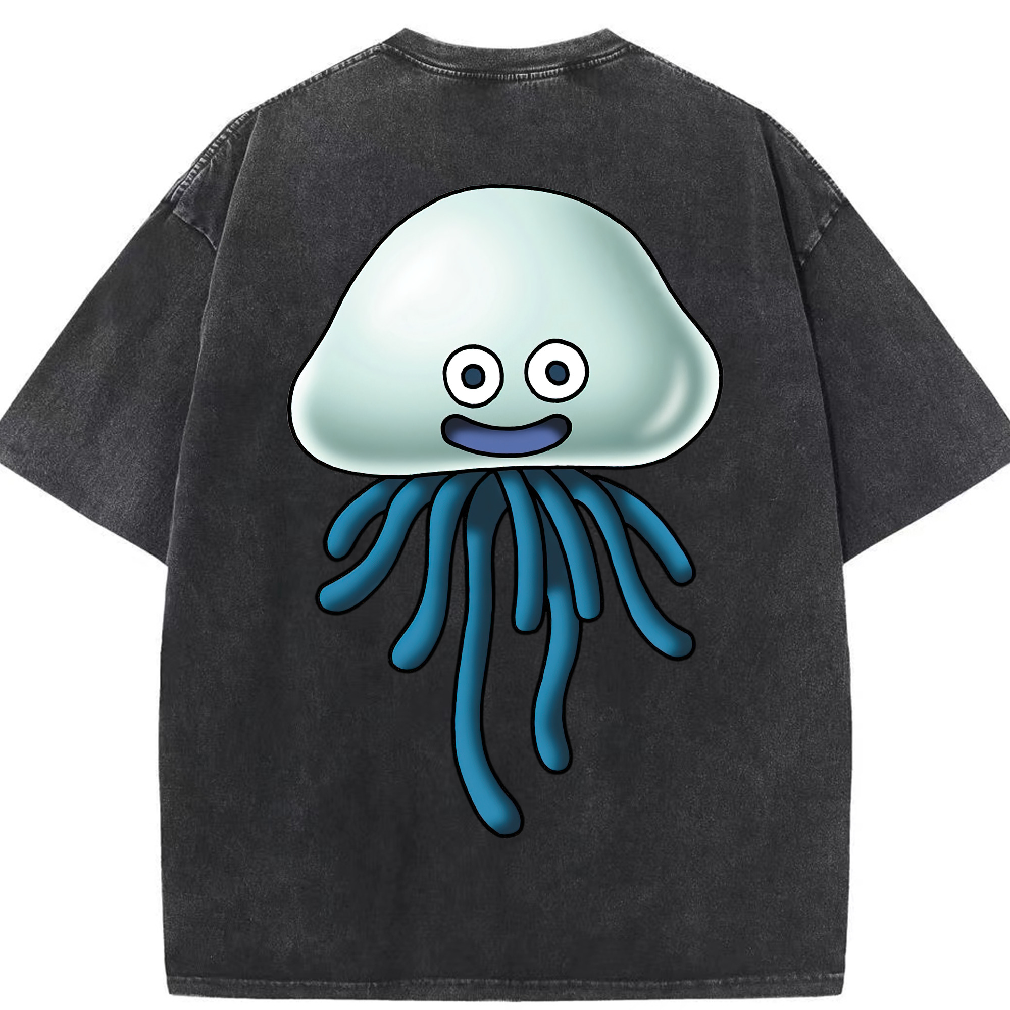 （画像用） ドラゴンクエスト Doragon Kuesuto Dragon Quest 綿100% ヴィンテージ風 半袖Tシャツ（背面プリント）