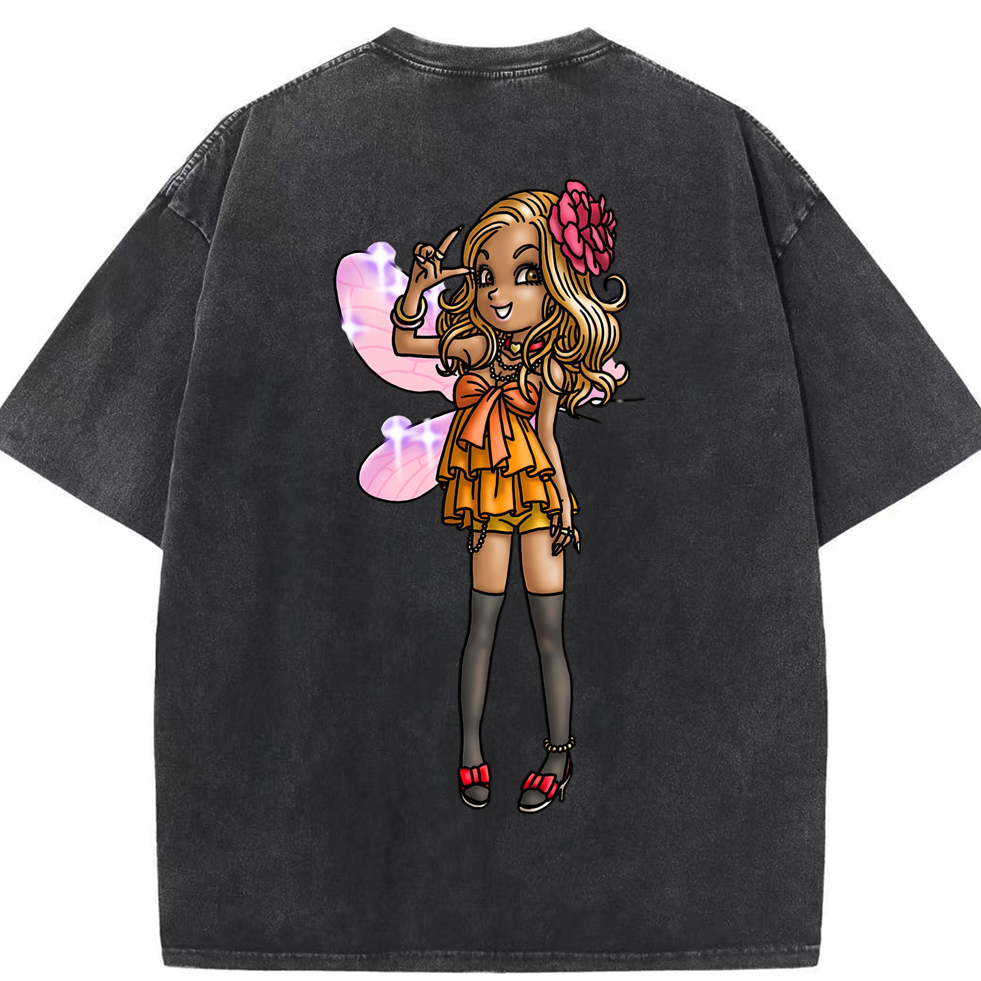 （画像用） ドラゴンクエスト Doragon Kuesuto Dragon Quest 綿100% ヴィンテージ風 半袖Tシャツ（背面プリント）