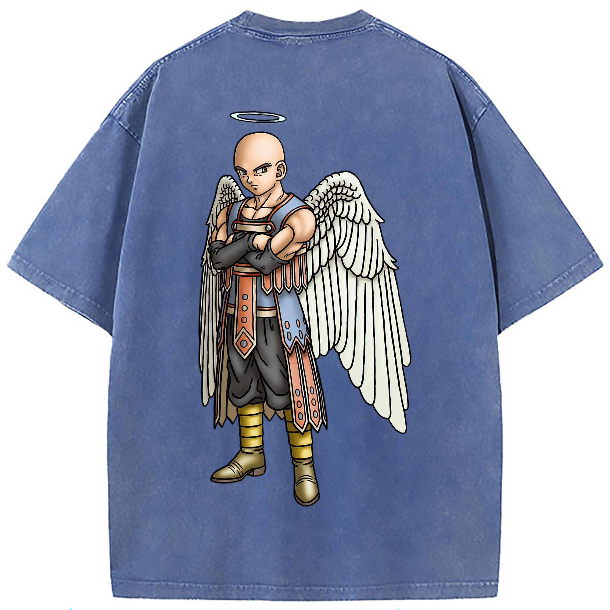 （画像用） ドラゴンクエスト Doragon Kuesuto Dragon Quest 綿100% ヴィンテージ風 半袖Tシャツ（背面プリント）