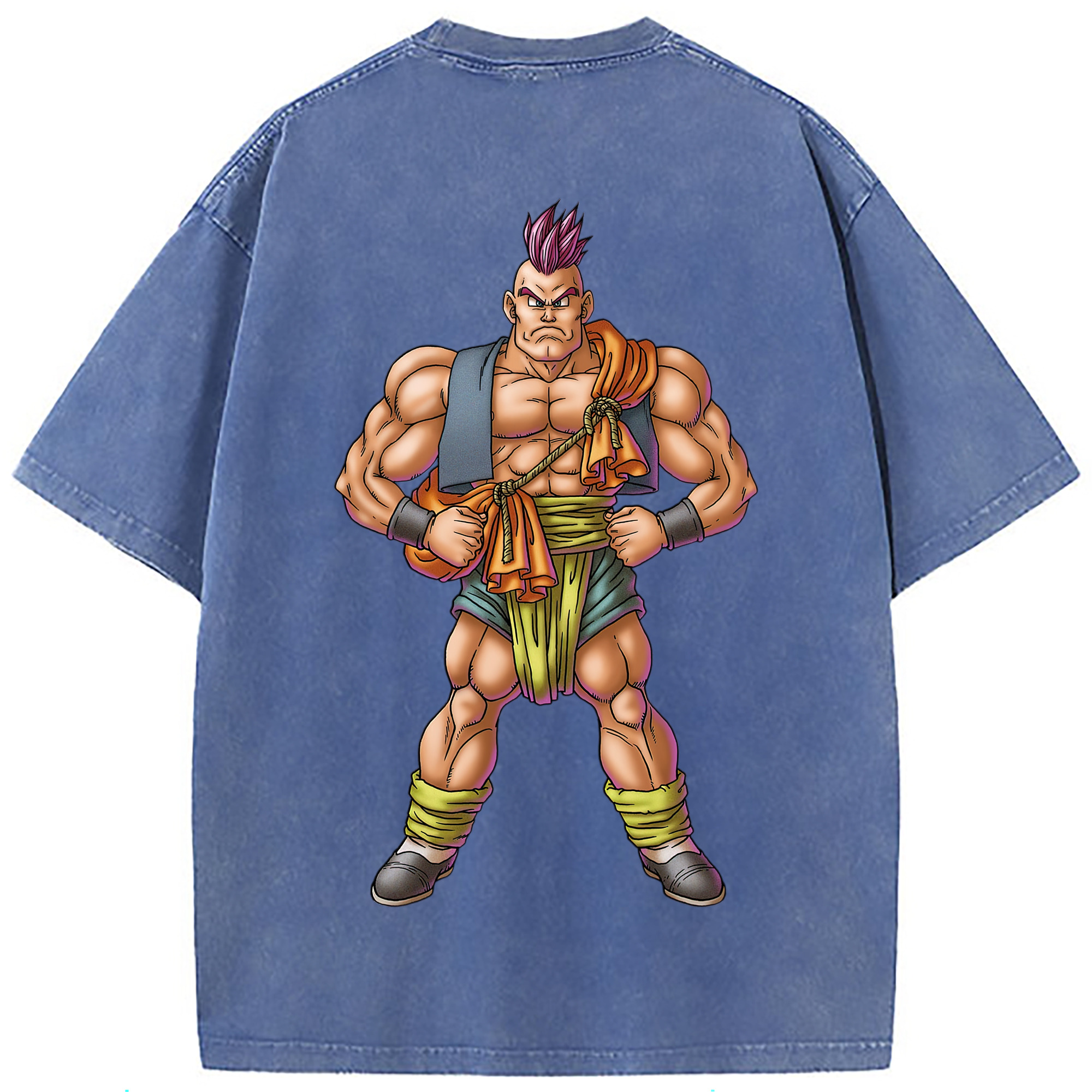 （画像用） ドラゴンクエスト Doragon Kuesuto Dragon Quest 綿100% ヴィンテージ風 半袖Tシャツ（背面プリント）