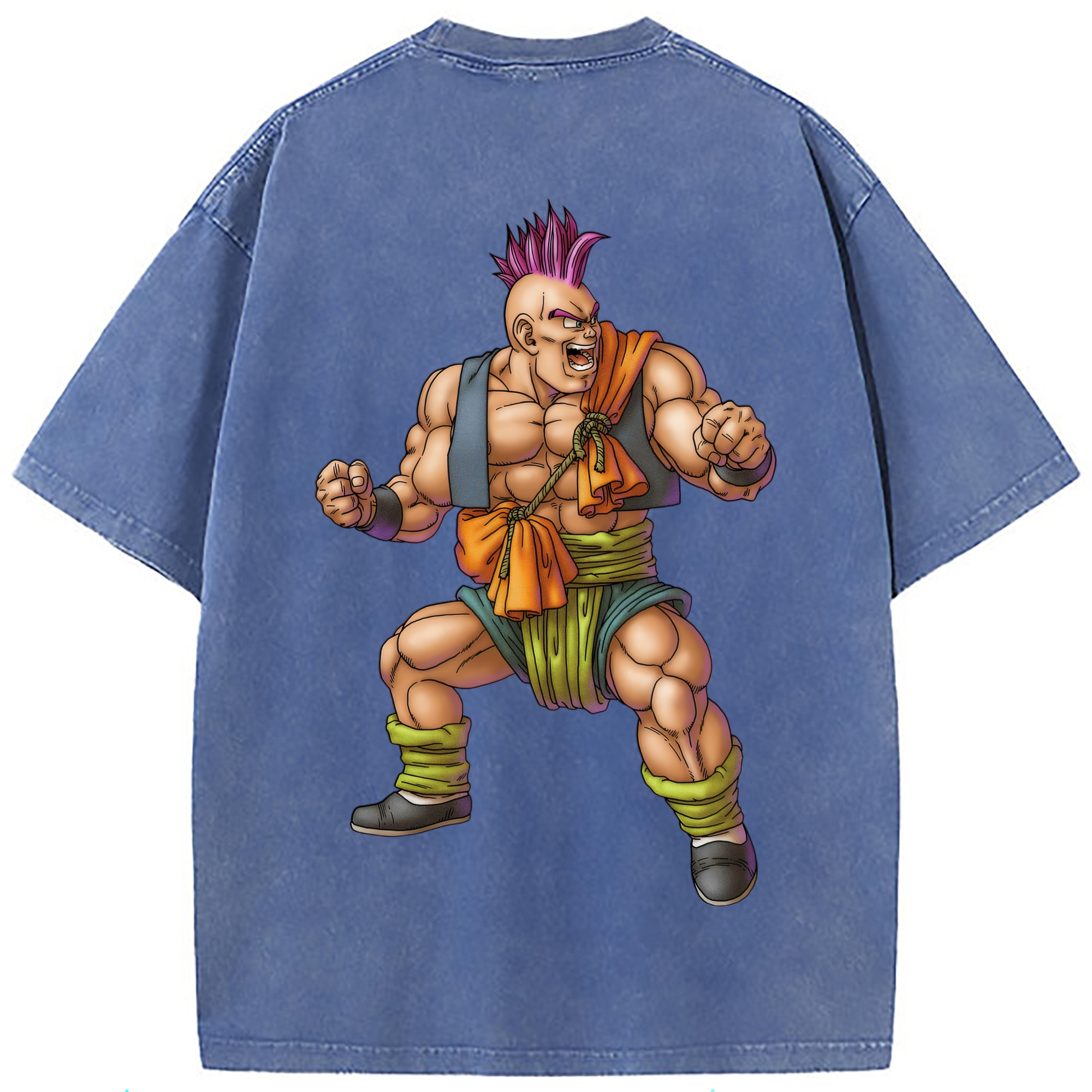 （画像用） ドラゴンクエスト Doragon Kuesuto Dragon Quest 綿100% ヴィンテージ風 半袖Tシャツ（背面プリント）