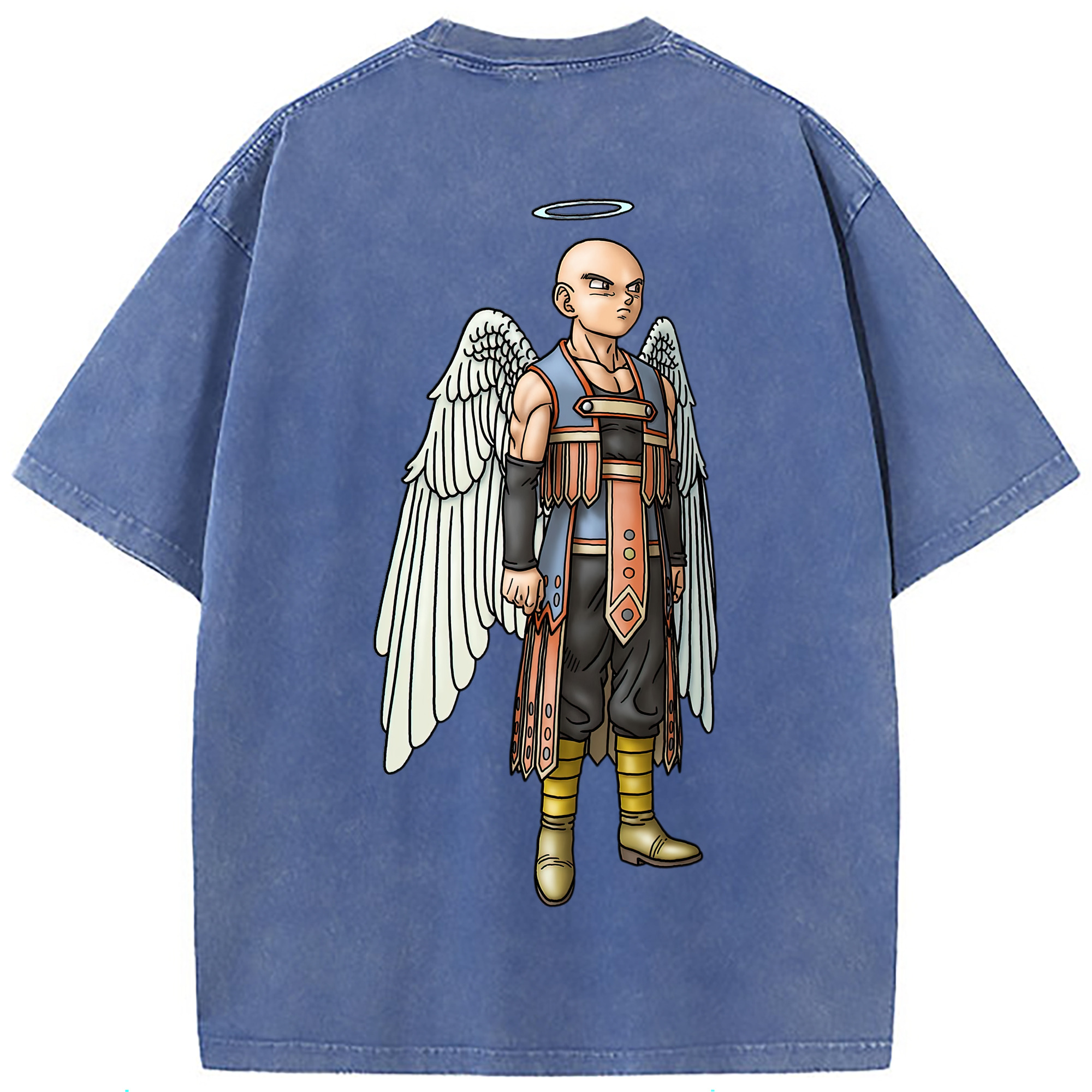 （画像用） ドラゴンクエスト Doragon Kuesuto Dragon Quest 綿100% ヴィンテージ風 半袖Tシャツ（背面プリント）