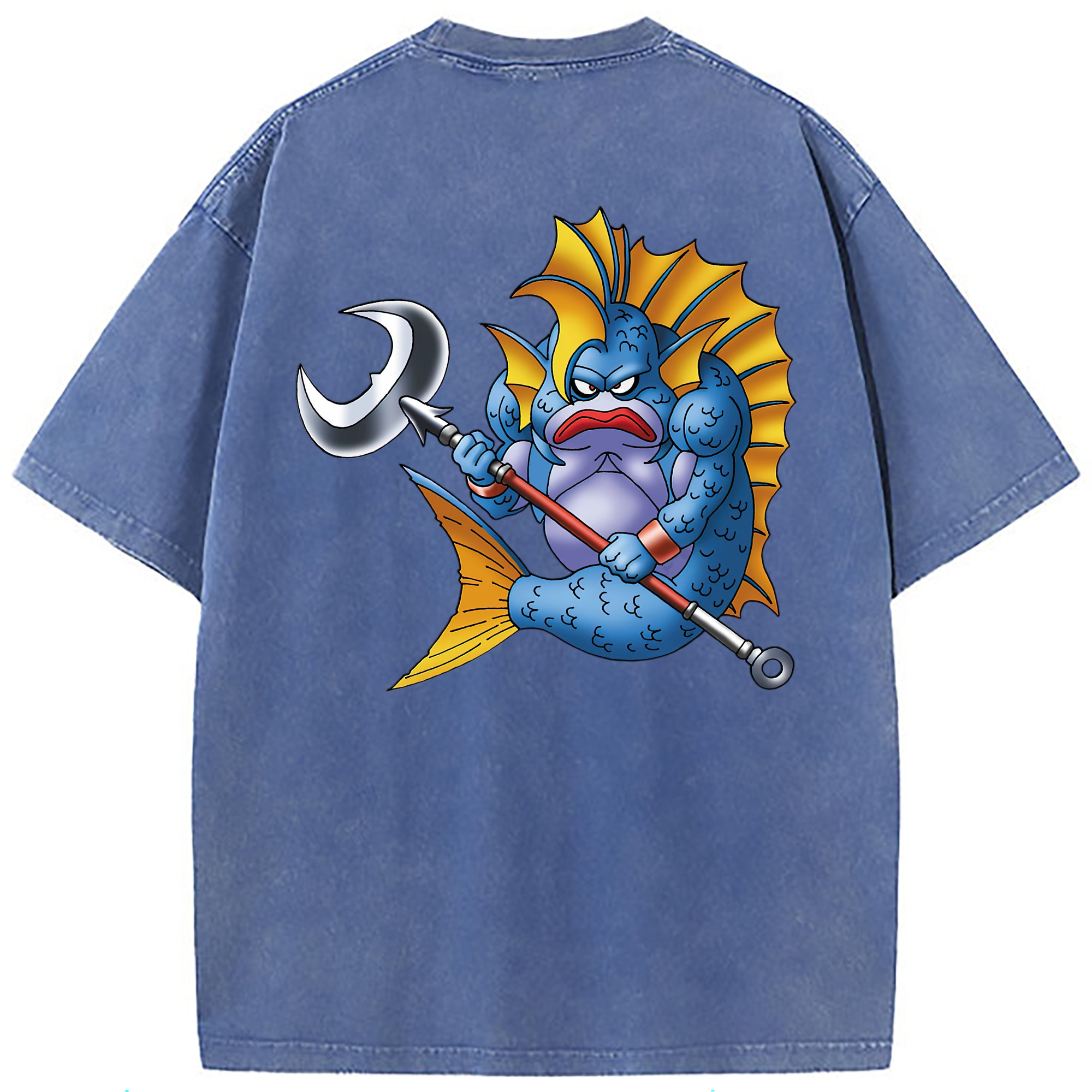 （画像用） ドラゴンクエスト Doragon Kuesuto Dragon Quest 綿100% ヴィンテージ風 半袖Tシャツ（背面プリント）