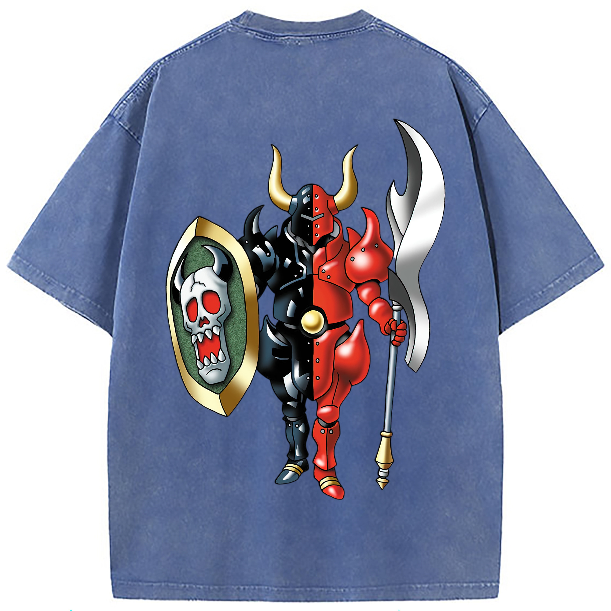 （画像用） ドラゴンクエスト Doragon Kuesuto Dragon Quest 綿100% ヴィンテージ風 半袖Tシャツ（背面プリント）