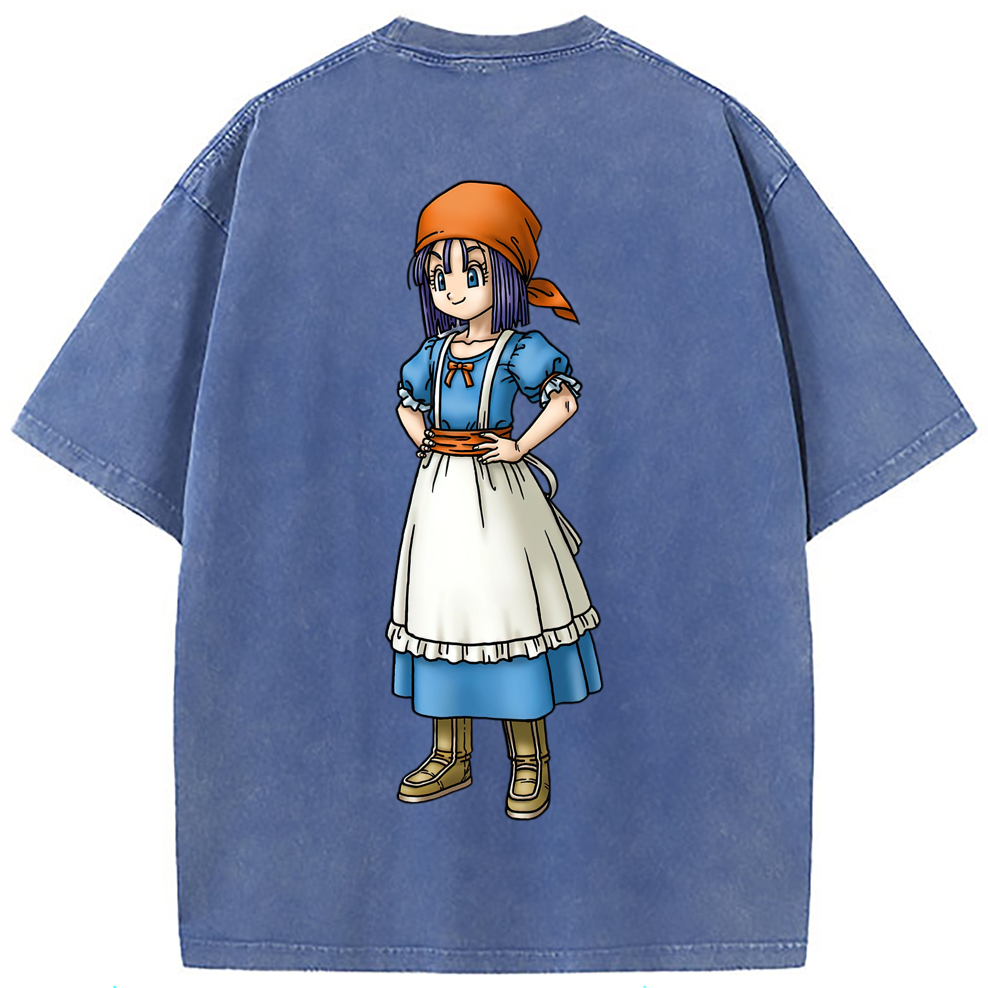 （画像用） ドラゴンクエスト Doragon Kuesuto Dragon Quest 綿100% ヴィンテージ風 半袖Tシャツ（背面プリント）