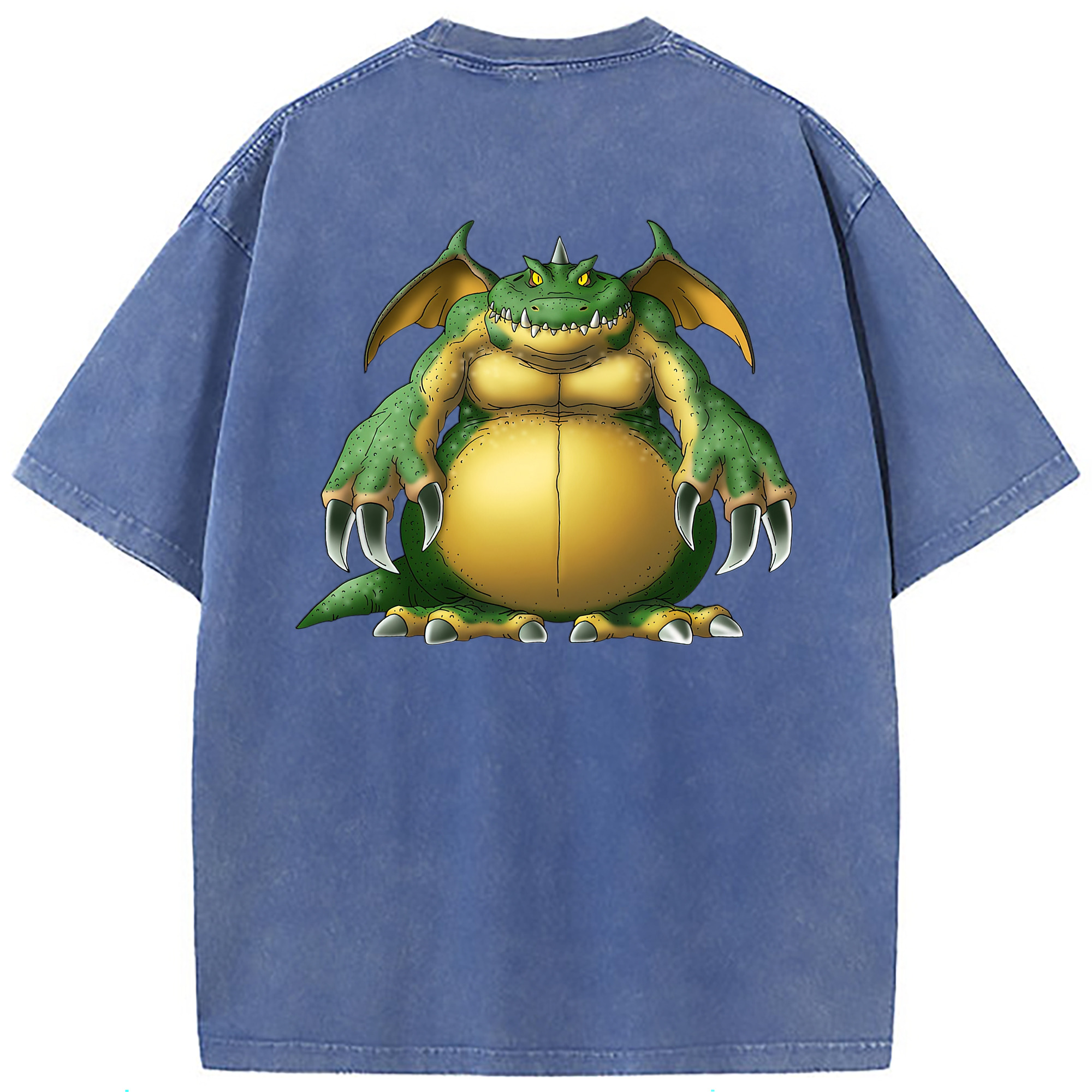 （画像用） ドラゴンクエスト Doragon Kuesuto Dragon Quest 綿100% ヴィンテージ風 半袖Tシャツ（背面プリント）