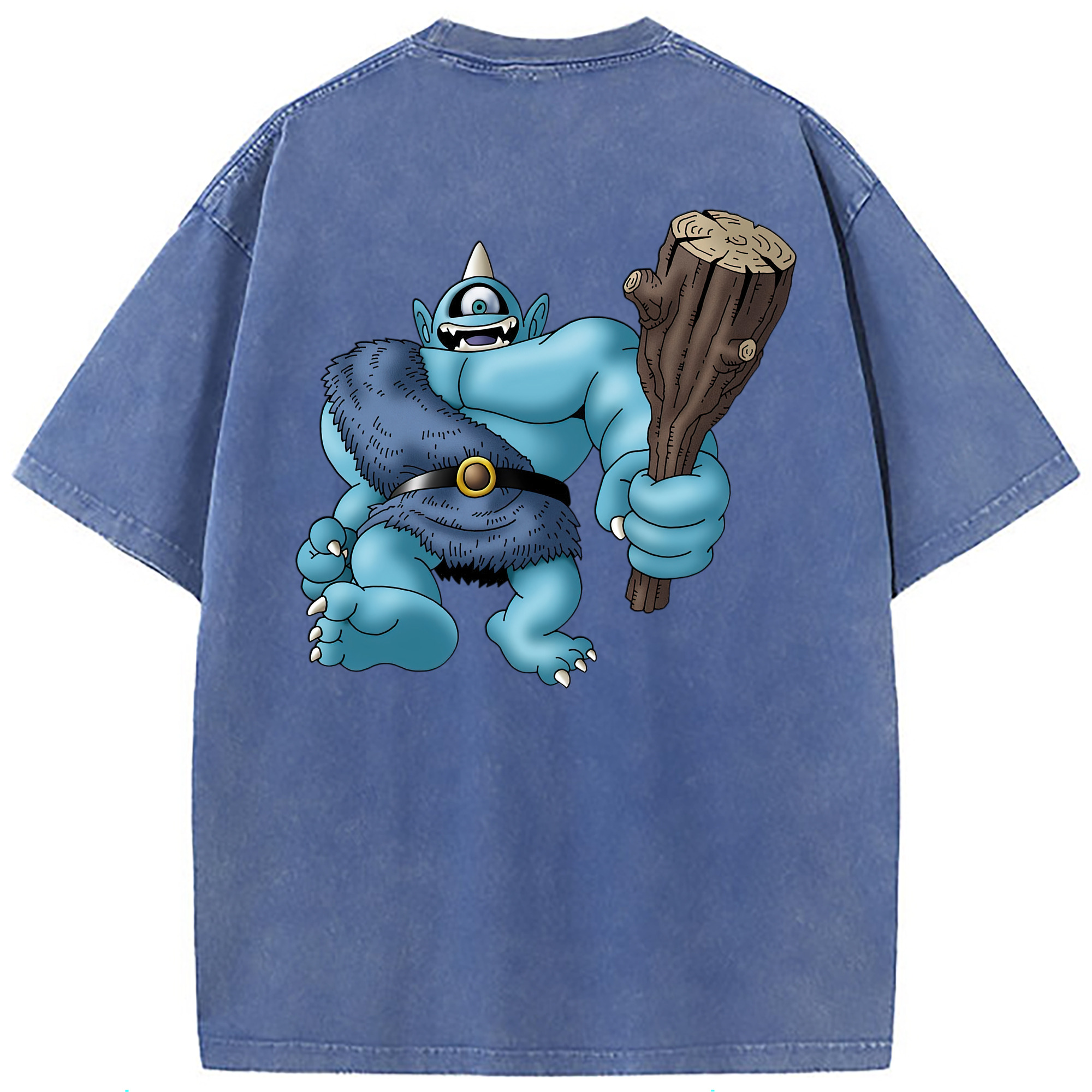 （画像用） ドラゴンクエスト Doragon Kuesuto Dragon Quest 綿100% ヴィンテージ風 半袖Tシャツ（背面プリント）