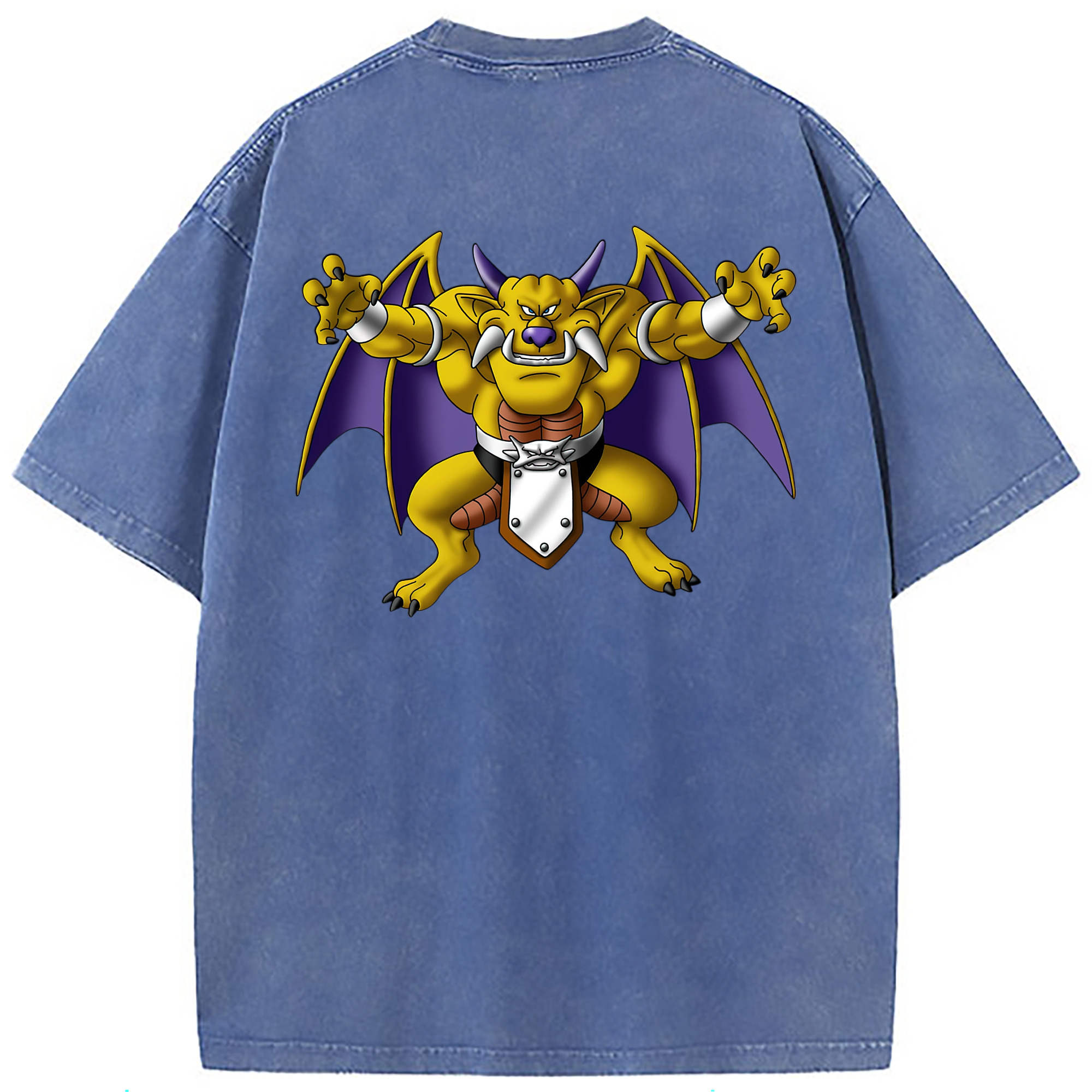 （画像用） ドラゴンクエスト Doragon Kuesuto Dragon Quest 綿100% ヴィンテージ風 半袖Tシャツ（背面プリント）