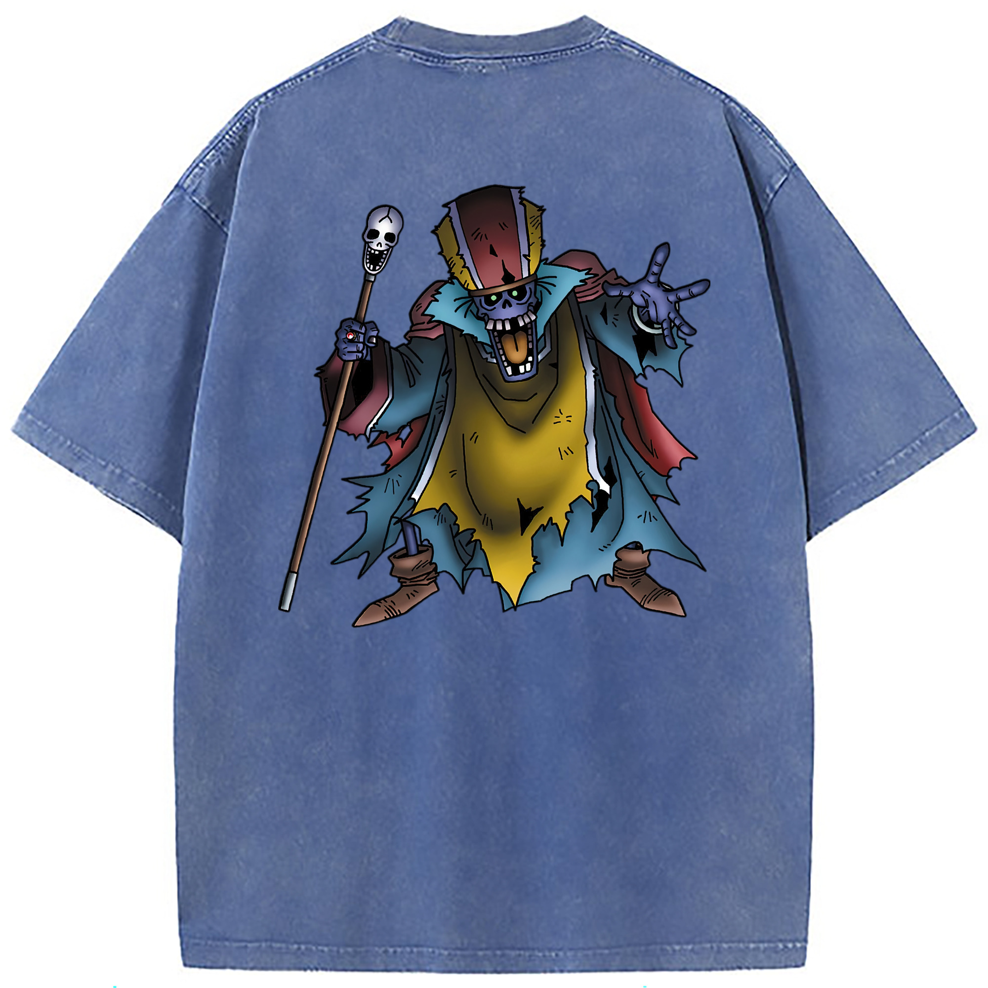 （画像用） ドラゴンクエスト Doragon Kuesuto Dragon Quest 綿100% ヴィンテージ風 半袖Tシャツ（背面プリント）