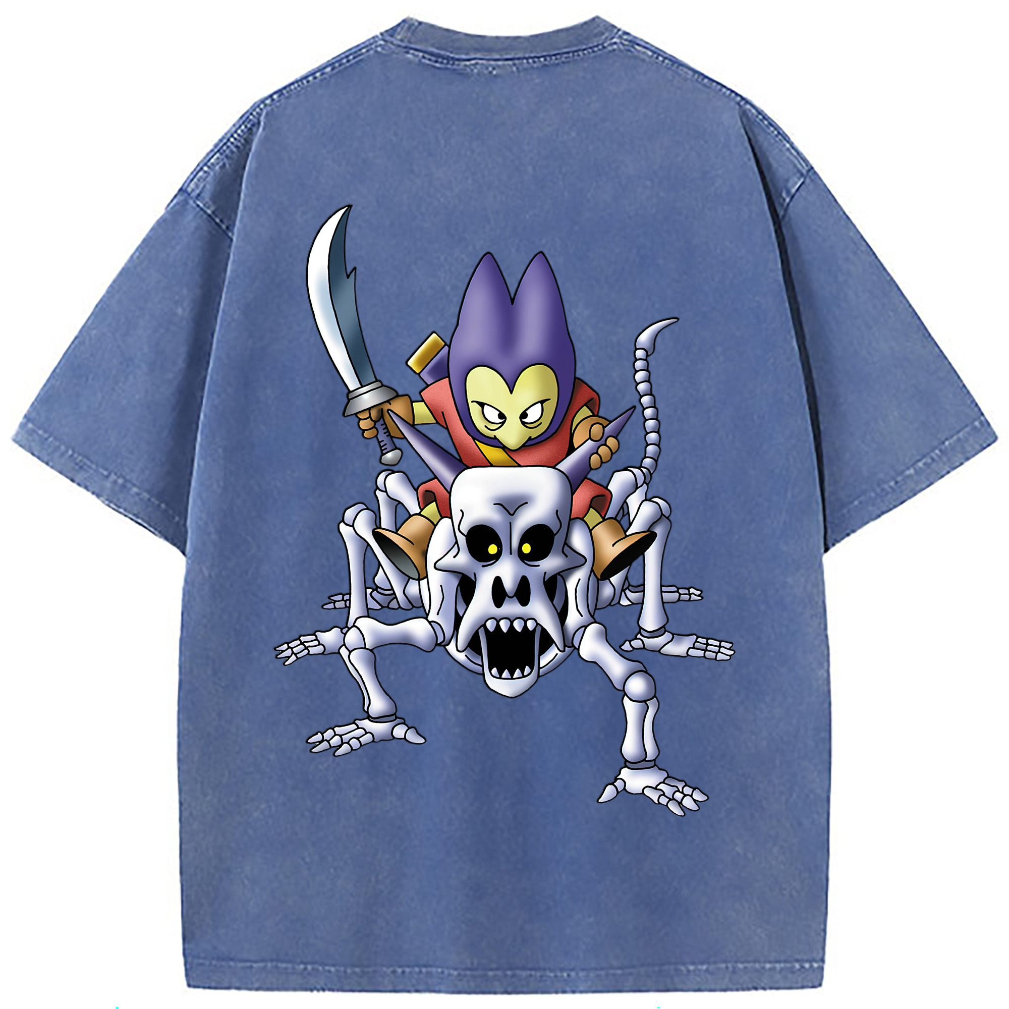 （画像用） ドラゴンクエスト Doragon Kuesuto Dragon Quest 綿100% ヴィンテージ風 半袖Tシャツ（背面プリント）
