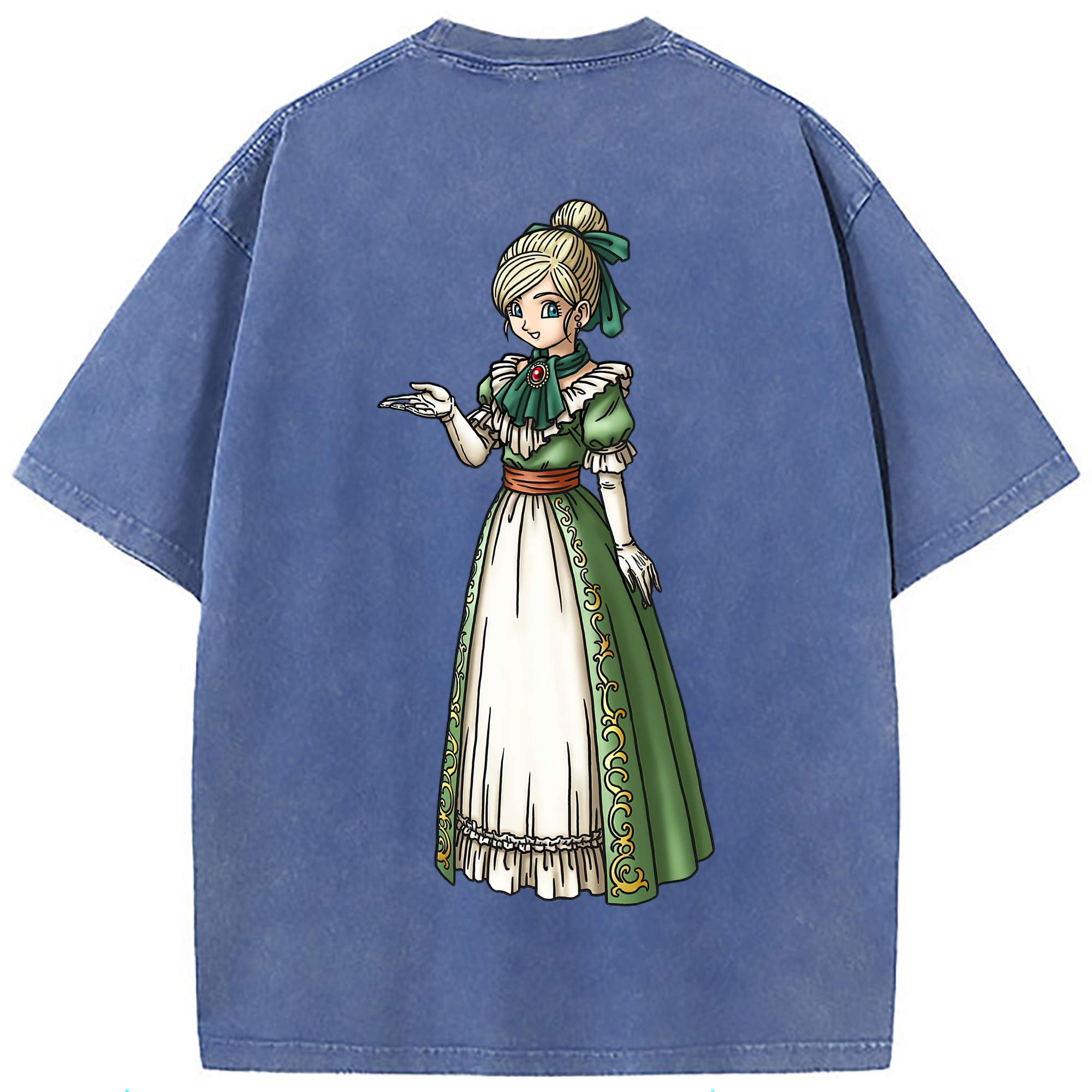 （画像用） ドラゴンクエスト Doragon Kuesuto Dragon Quest 綿100% ヴィンテージ風 半袖Tシャツ（背面プリント）