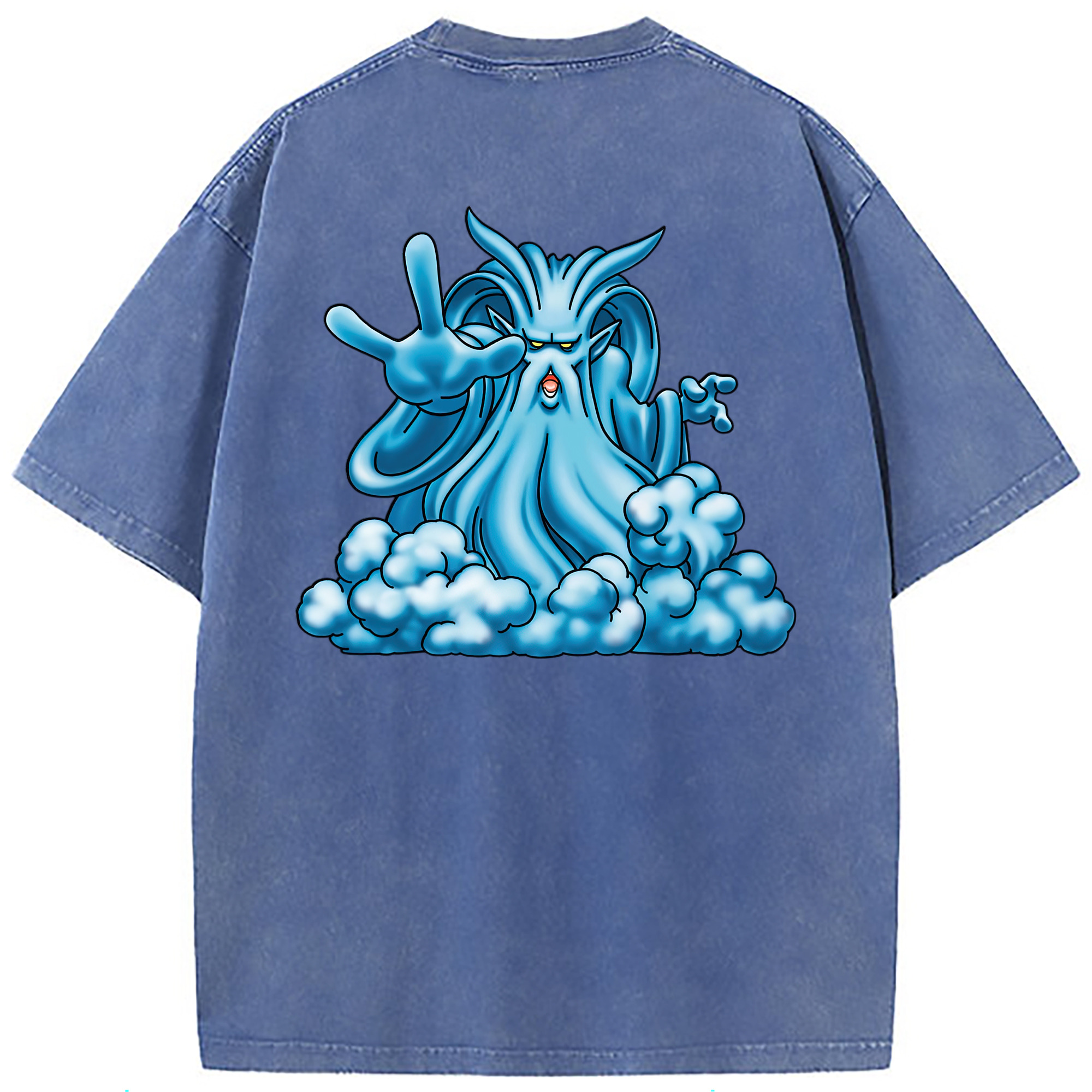 （画像用） ドラゴンクエスト Doragon Kuesuto Dragon Quest 綿100% ヴィンテージ風 半袖Tシャツ（背面プリント）