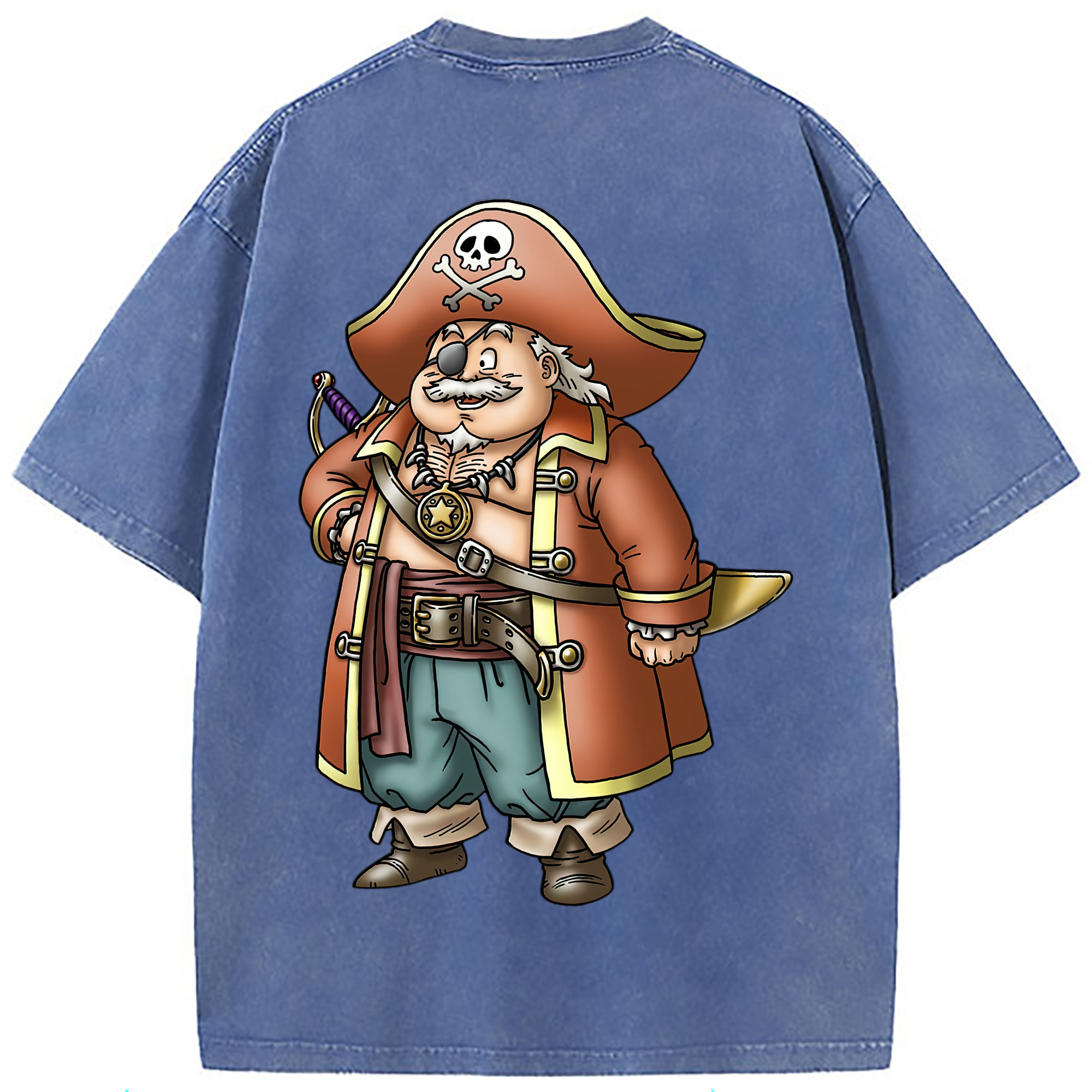 （画像用） ドラゴンクエスト Doragon Kuesuto Dragon Quest 綿100% ヴィンテージ風 半袖Tシャツ（背面プリント）