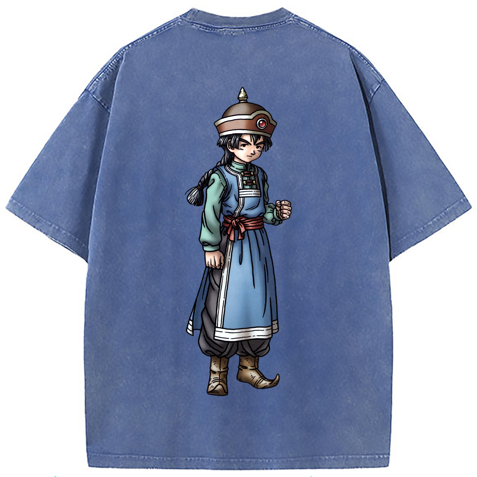 （画像用） ドラゴンクエスト Doragon Kuesuto Dragon Quest 綿100% ヴィンテージ風 半袖Tシャツ（背面プリント）