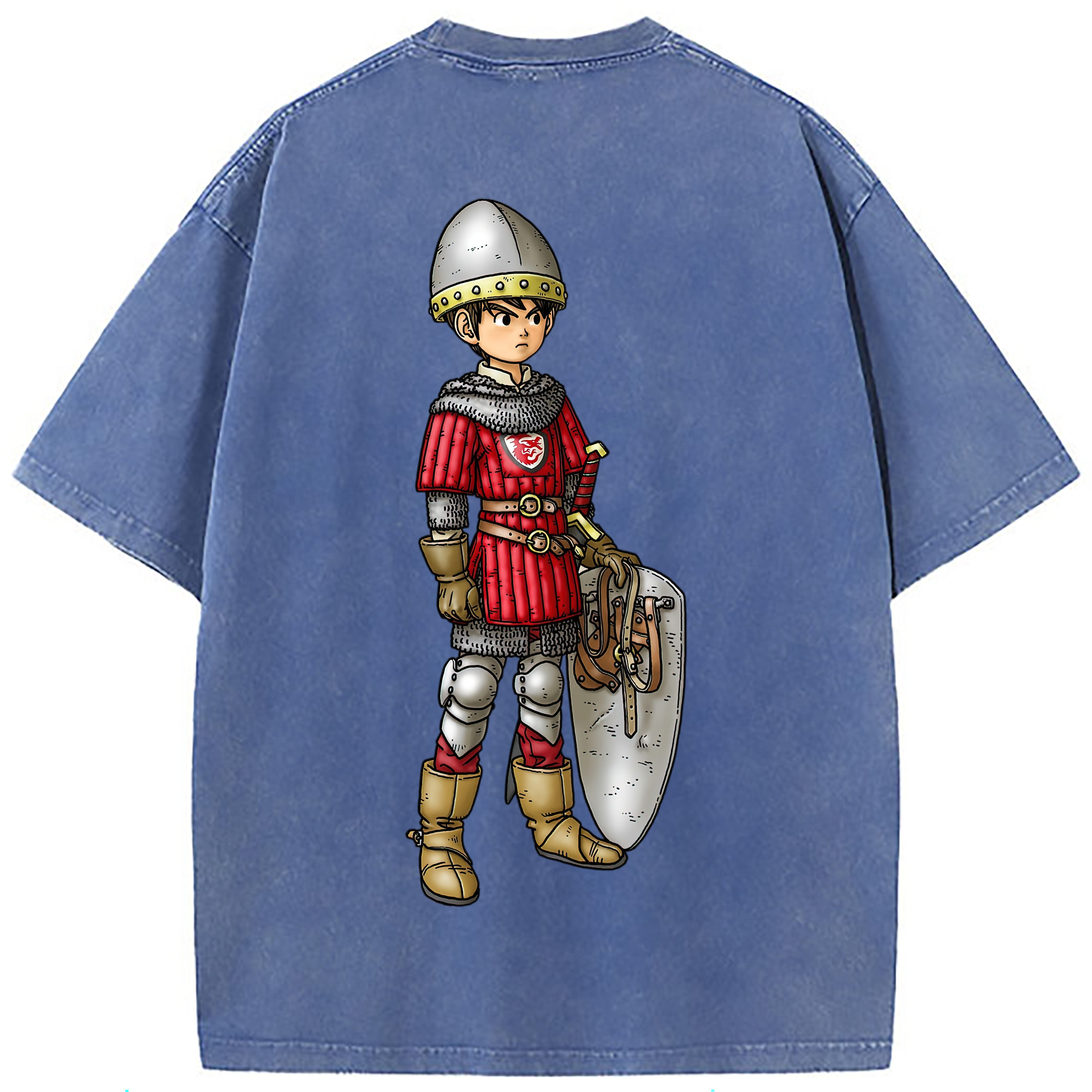 （画像用） ドラゴンクエスト Doragon Kuesuto Dragon Quest 綿100% ヴィンテージ風 半袖Tシャツ（背面プリント）