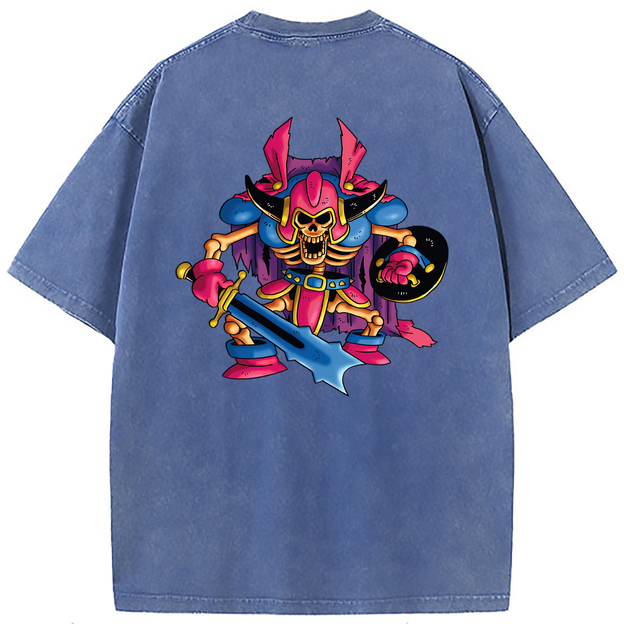 （画像用） ドラゴンクエスト Doragon Kuesuto Dragon Quest 綿100% ヴィンテージ風 半袖Tシャツ（背面プリント）