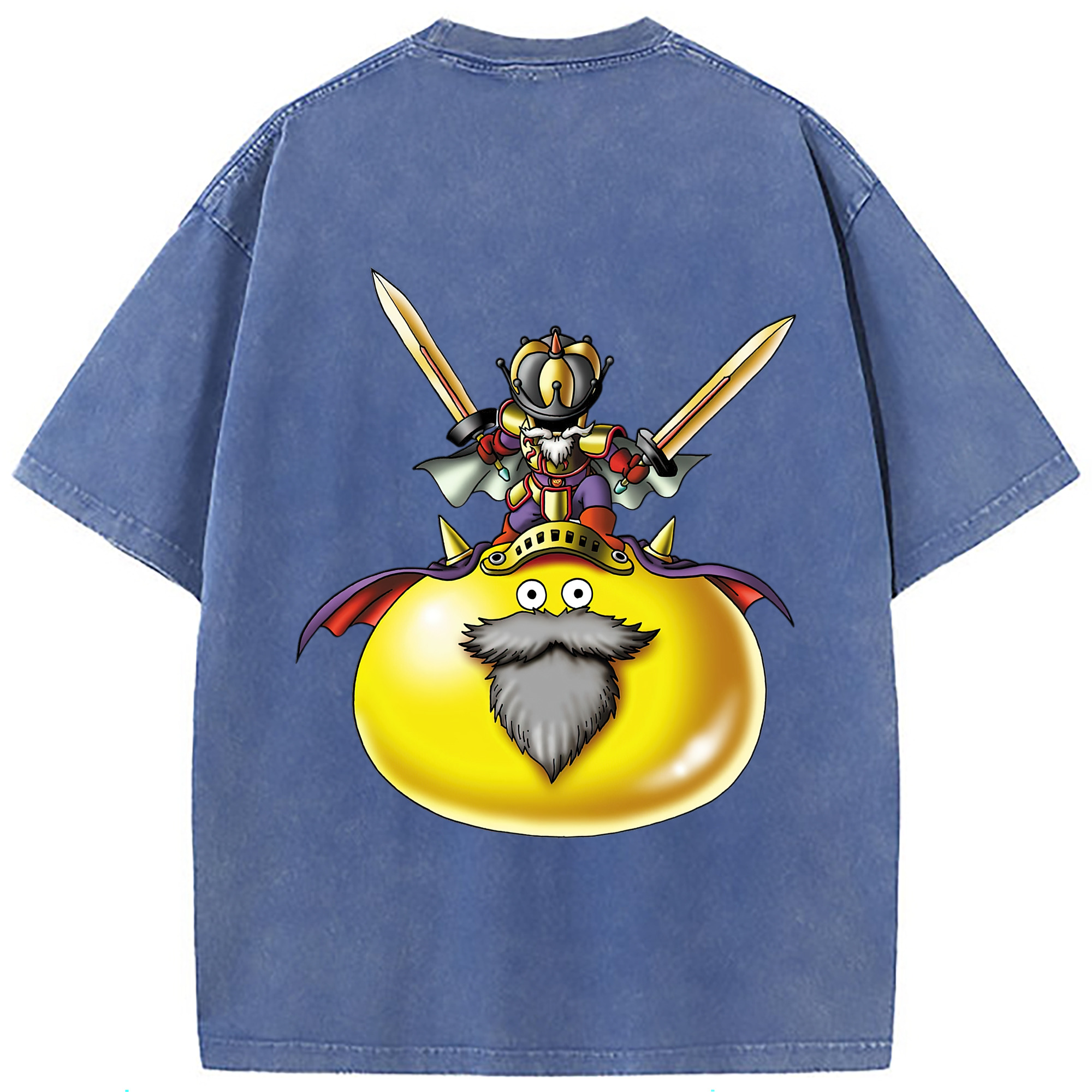 （画像用） ドラゴンクエスト Doragon Kuesuto Dragon Quest 綿100% ヴィンテージ風 半袖Tシャツ（背面プリント）
