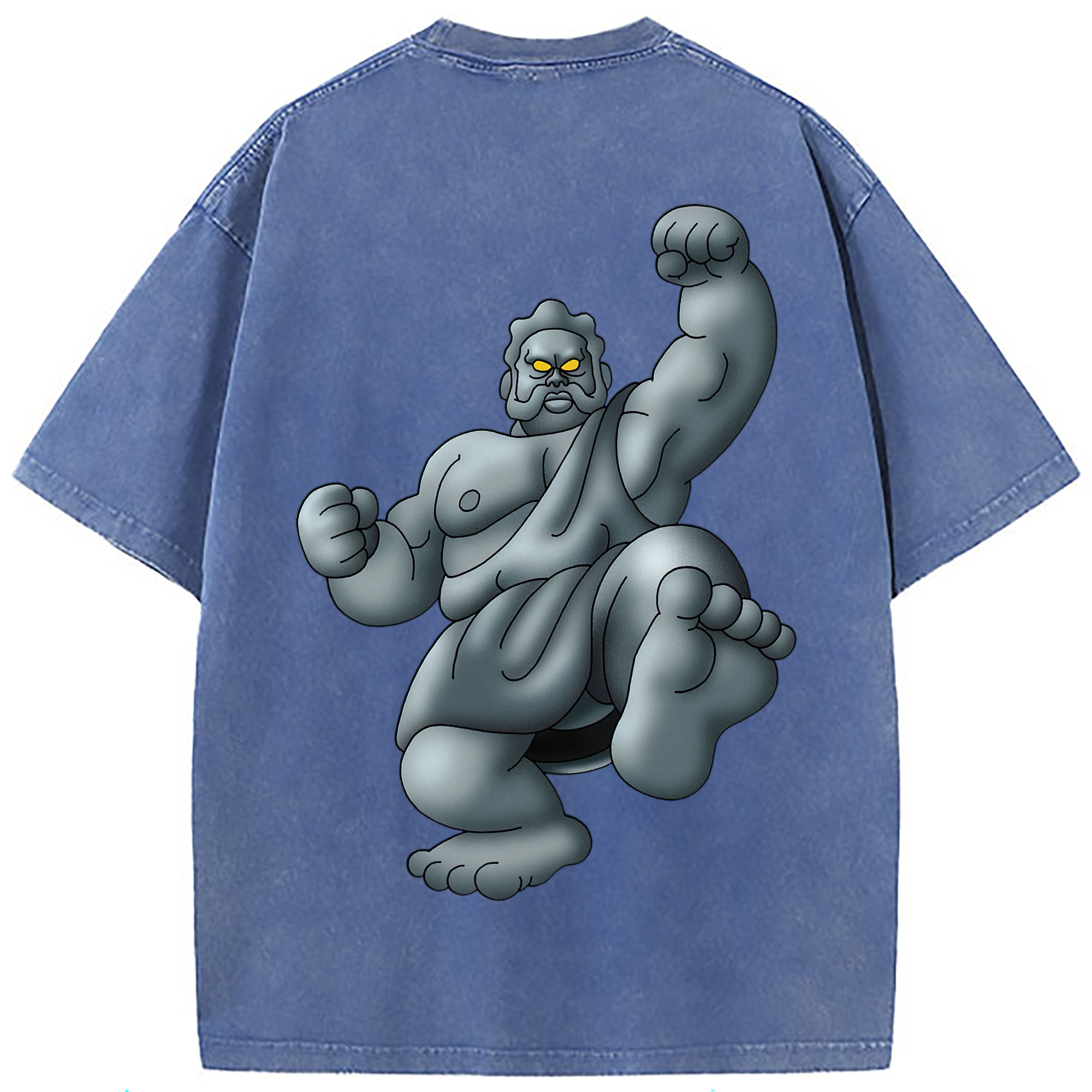 （画像用） ドラゴンクエスト Doragon Kuesuto Dragon Quest 綿100% ヴィンテージ風 半袖Tシャツ（背面プリント）