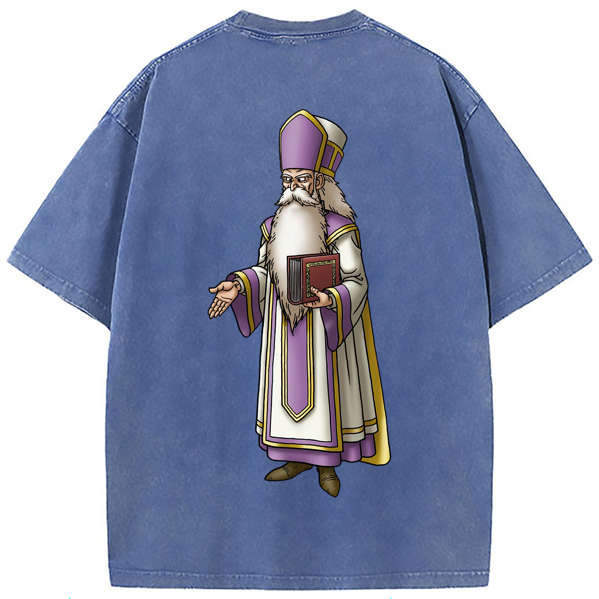 （画像用） ドラゴンクエスト Doragon Kuesuto Dragon Quest 綿100% ヴィンテージ風 半袖Tシャツ（背面プリント）