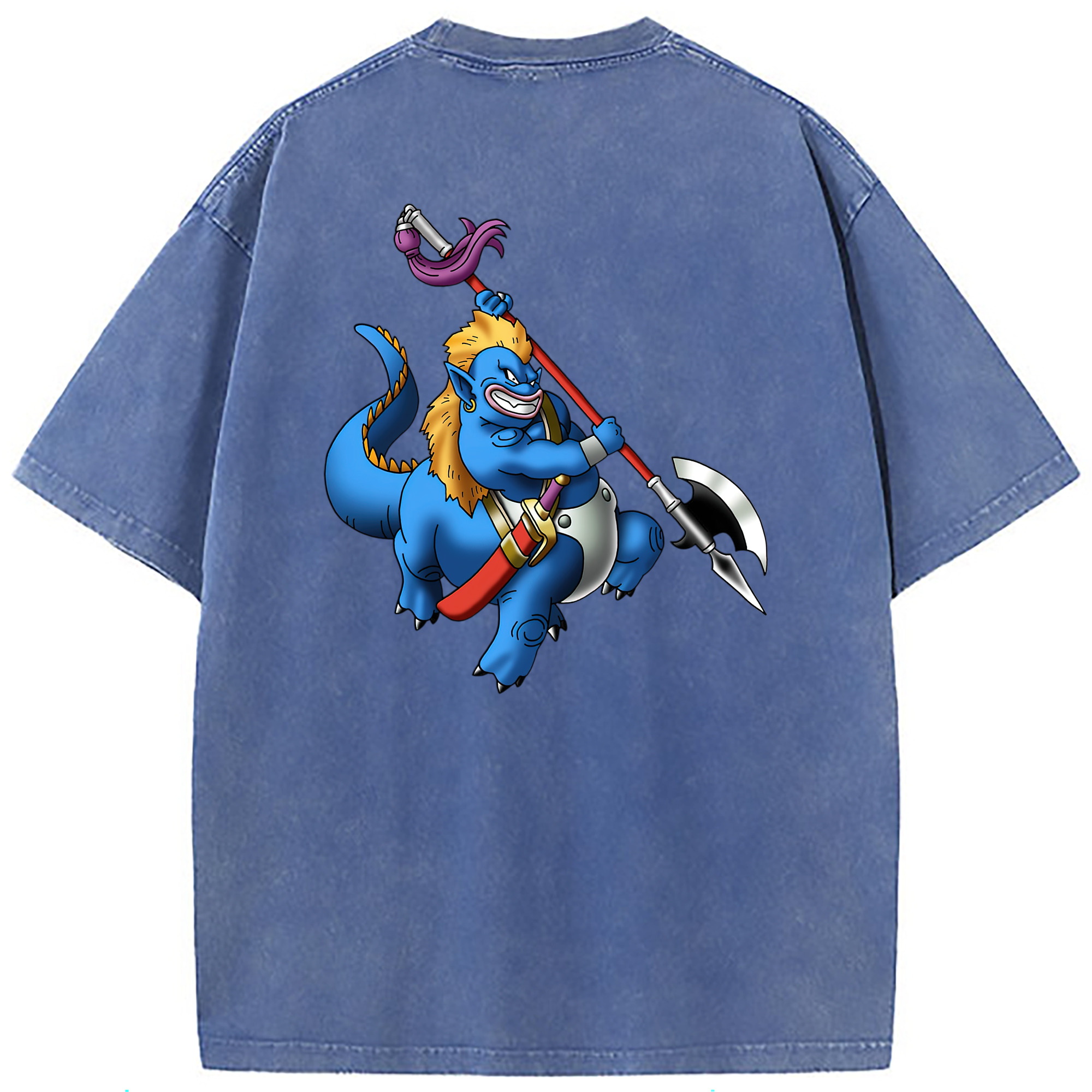 （画像用） ドラゴンクエスト Doragon Kuesuto Dragon Quest 綿100% ヴィンテージ風 半袖Tシャツ（背面プリント）