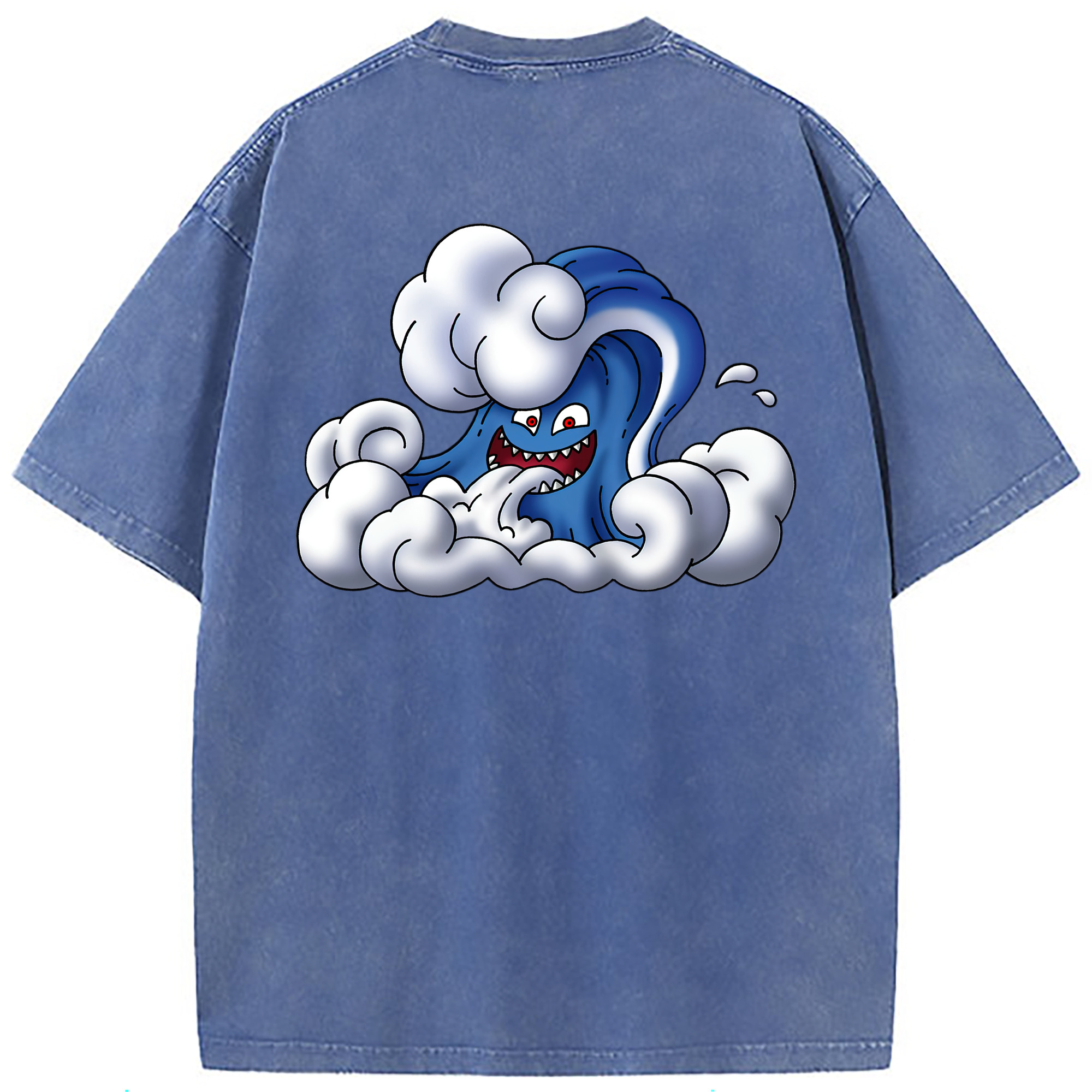 （画像用） ドラゴンクエスト Doragon Kuesuto Dragon Quest 綿100% ヴィンテージ風 半袖Tシャツ（背面プリント）