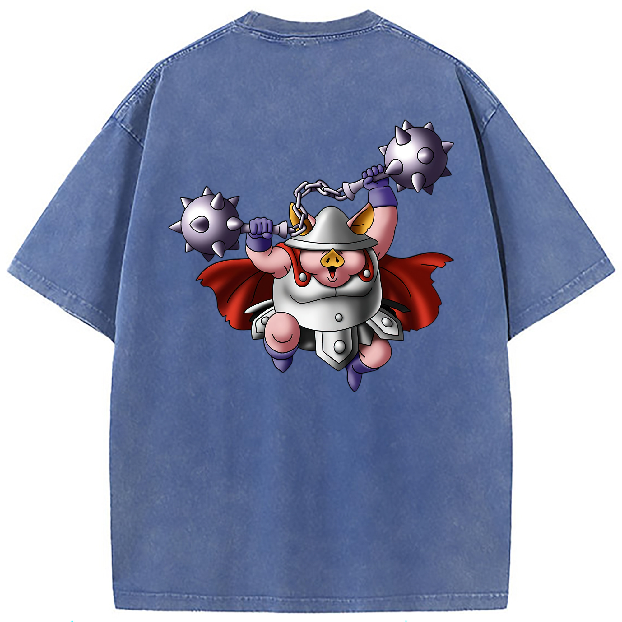 （画像用） ドラゴンクエスト Doragon Kuesuto Dragon Quest 綿100% ヴィンテージ風 半袖Tシャツ（背面プリント）
