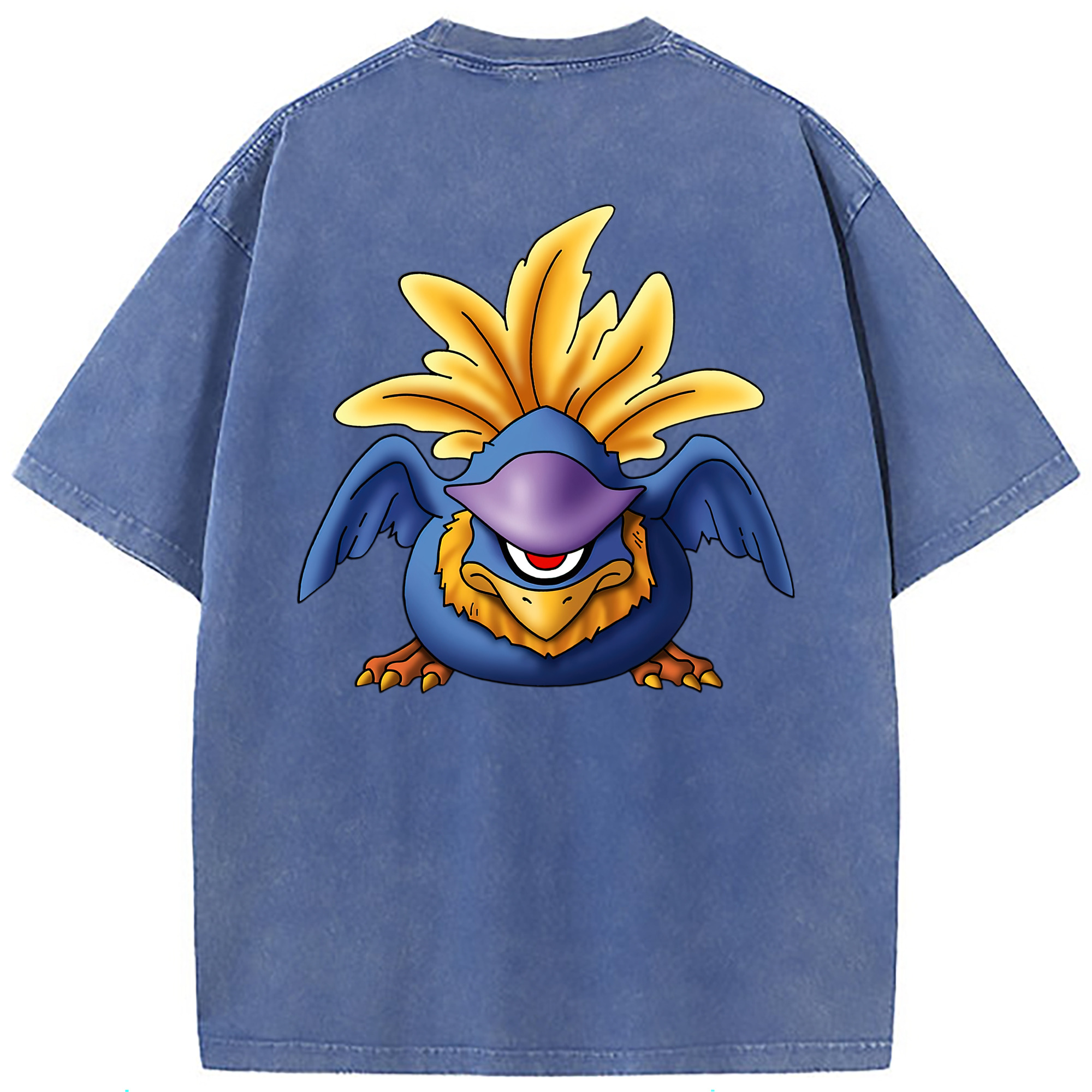 （画像用） ドラゴンクエスト Doragon Kuesuto Dragon Quest 綿100% ヴィンテージ風 半袖Tシャツ（背面プリント）