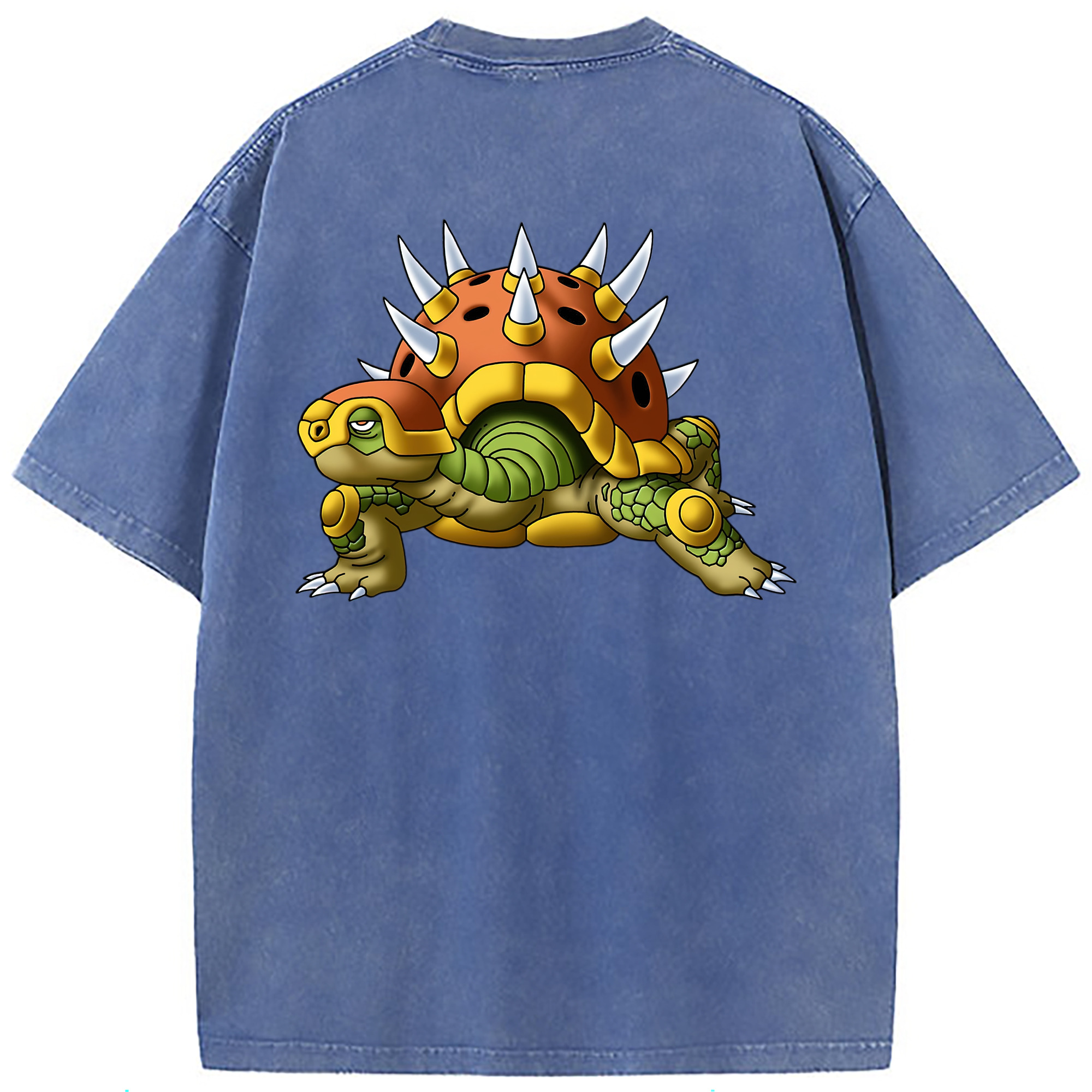 （画像用） ドラゴンクエスト Doragon Kuesuto Dragon Quest 綿100% ヴィンテージ風 半袖Tシャツ（背面プリント）