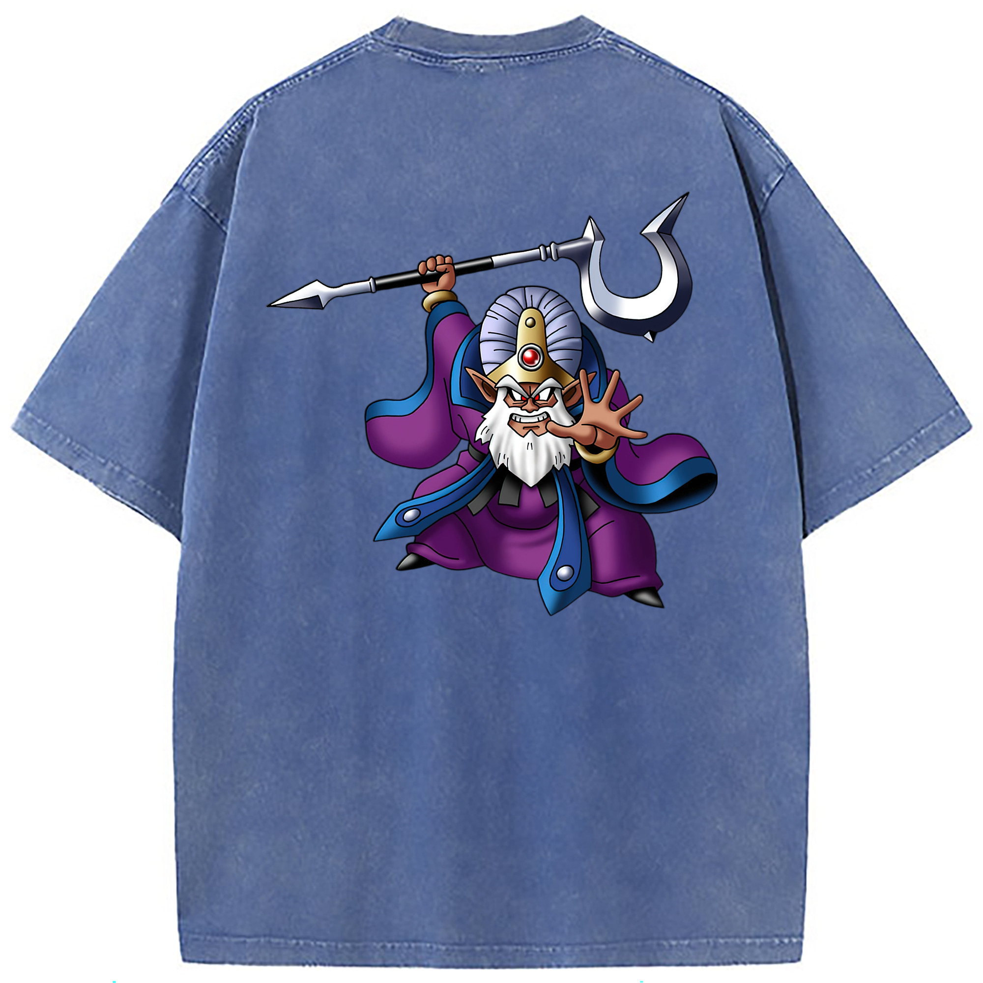 （画像用） ドラゴンクエスト Doragon Kuesuto Dragon Quest 綿100% ヴィンテージ風 半袖Tシャツ（背面プリント）